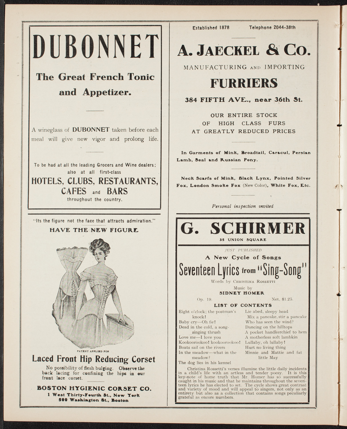 Musical Art Society of New York, March 12, 1908, program page 8