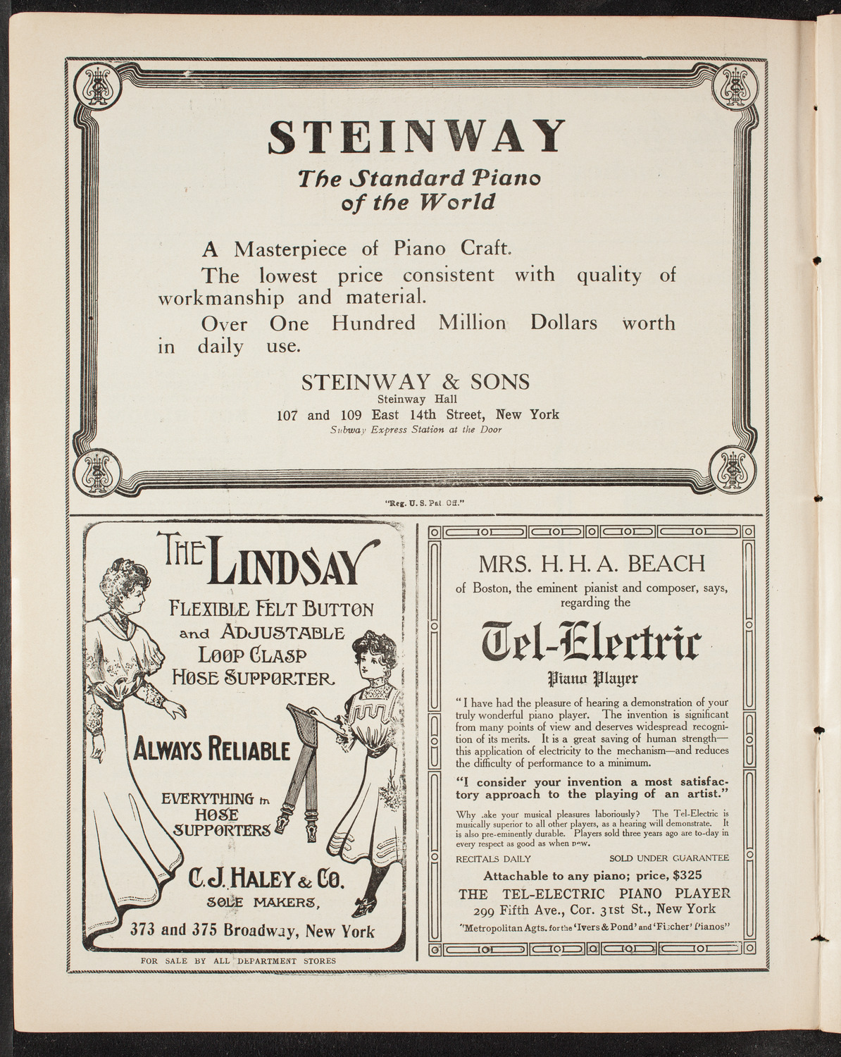 New York Philharmonic, March 26, 1909, program page 4