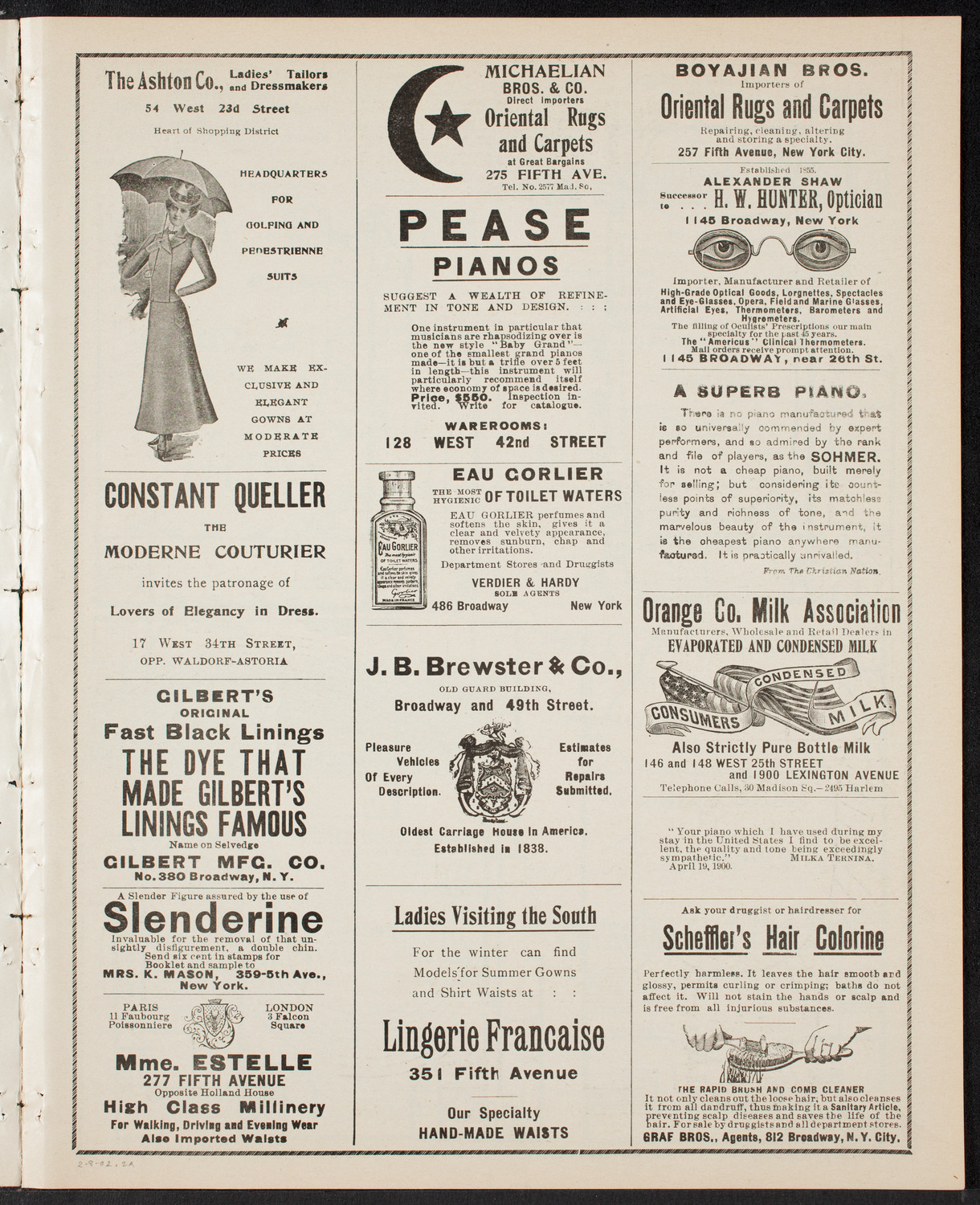 Florizel Reuter with Lucy Gates, February 8, 1902, program page 3