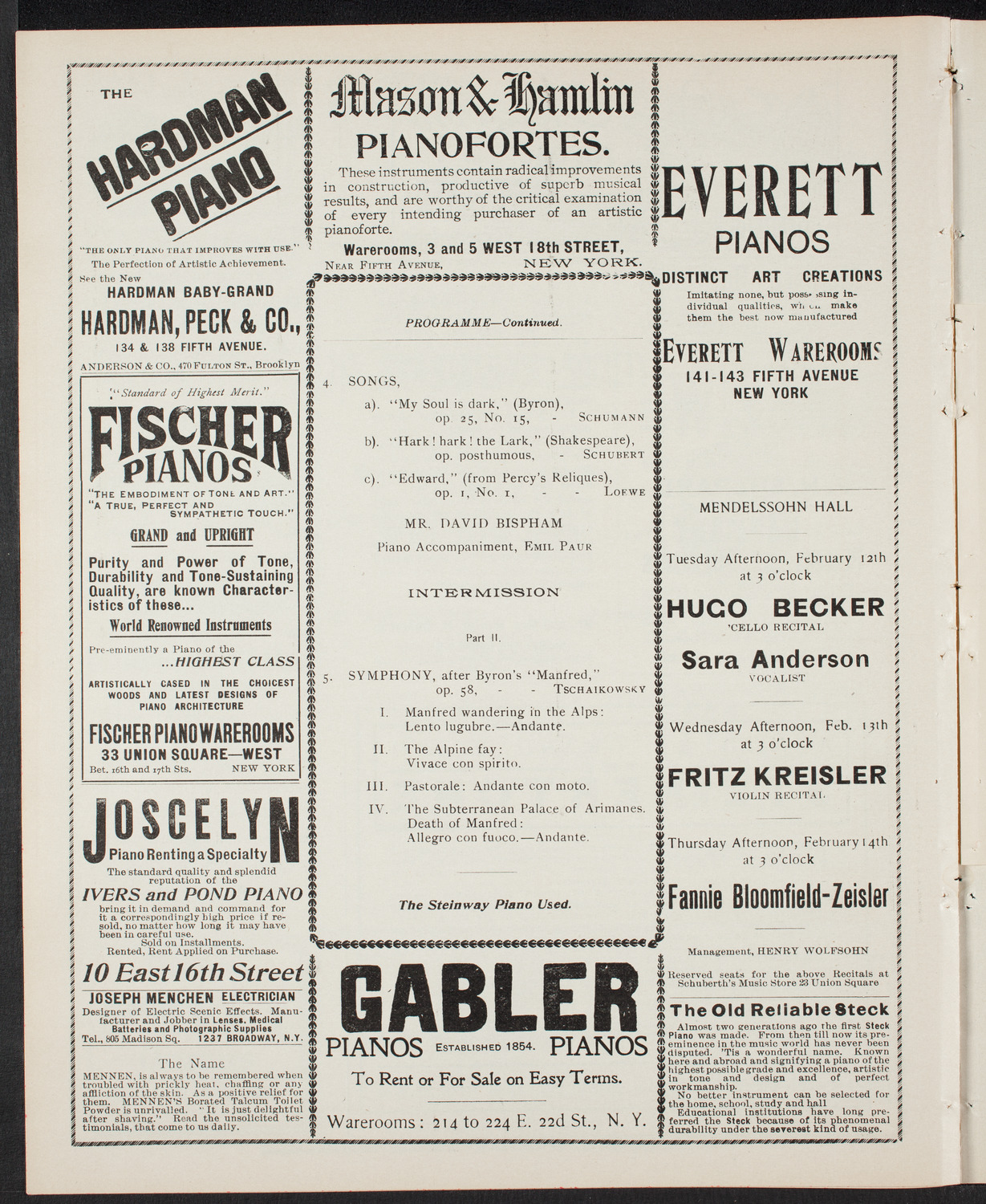 New York Philharmonic, February 2, 1901, program page 6
