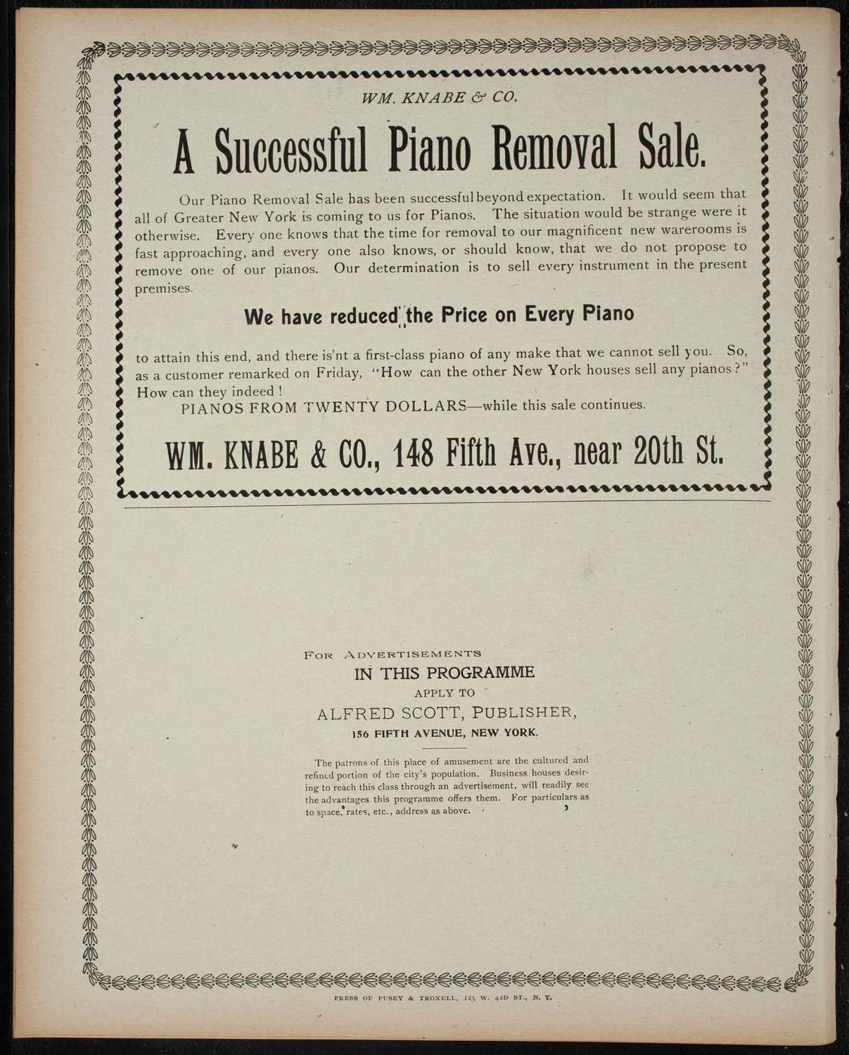 Amateur Comedy Club, December 17, 1898, program page 8