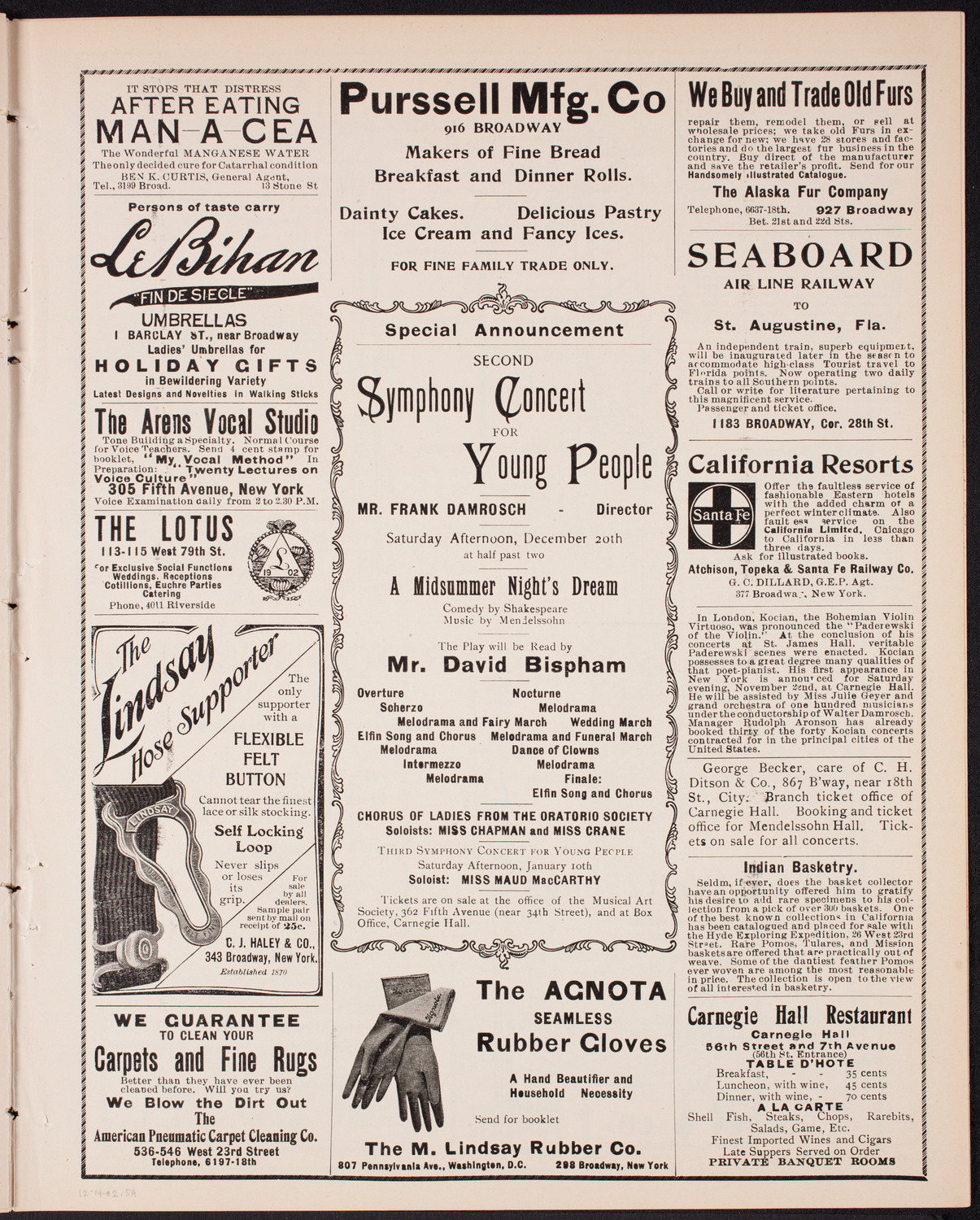 Creatore and His Italian Band, December 14, 1902, program page 9