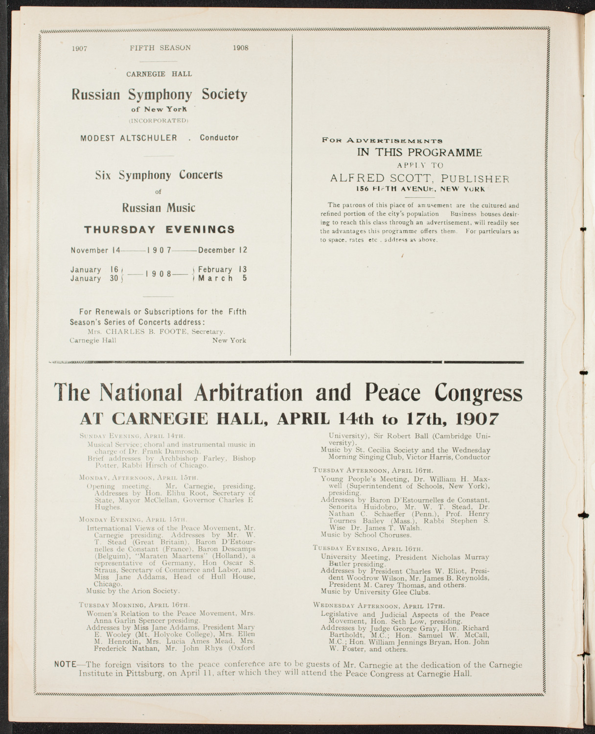 Volpe Symphony Society of New York, April 14, 1907, program page 10