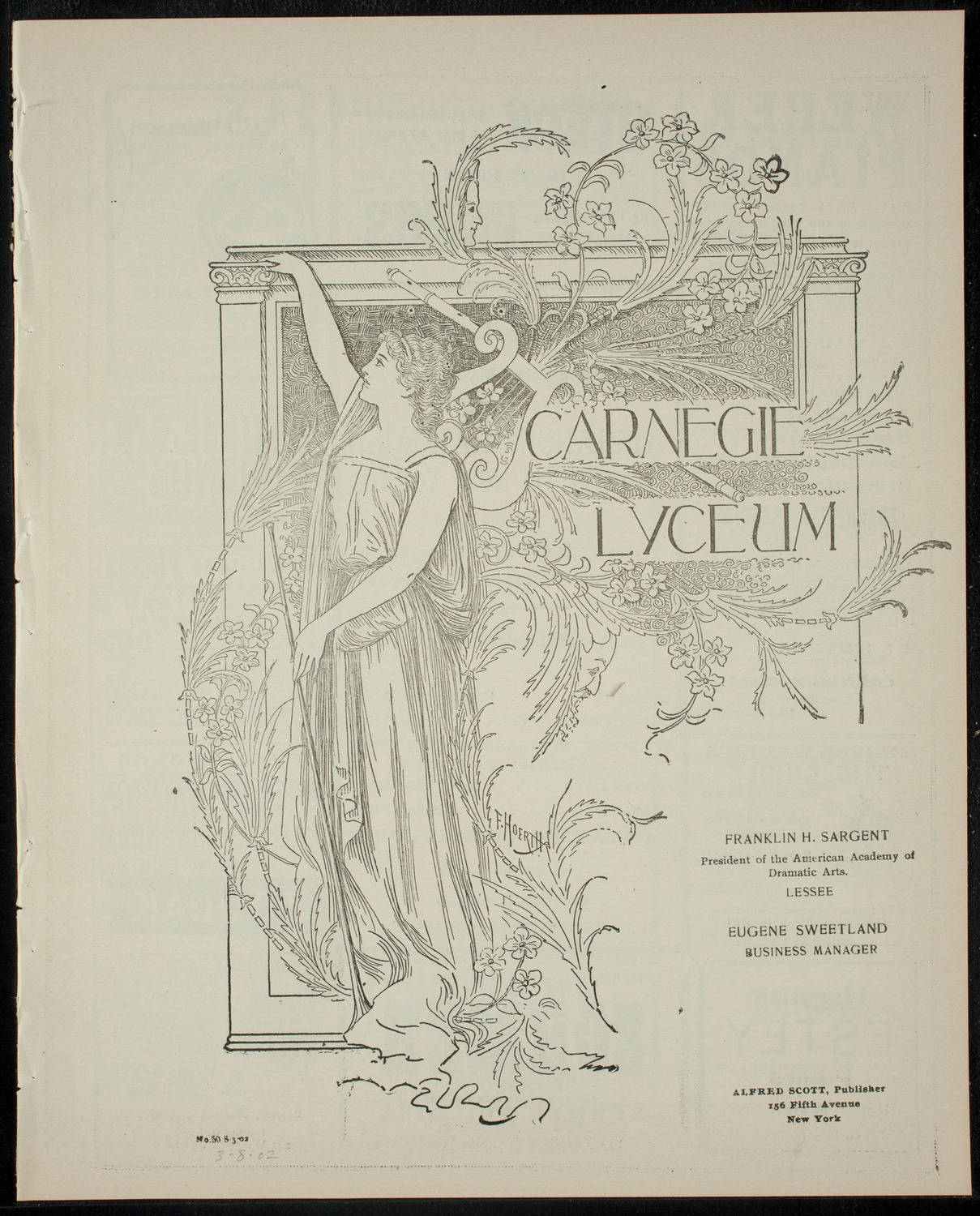 Soirée by the Alliance Française, Comité de New York, March 8, 1902, program page 1