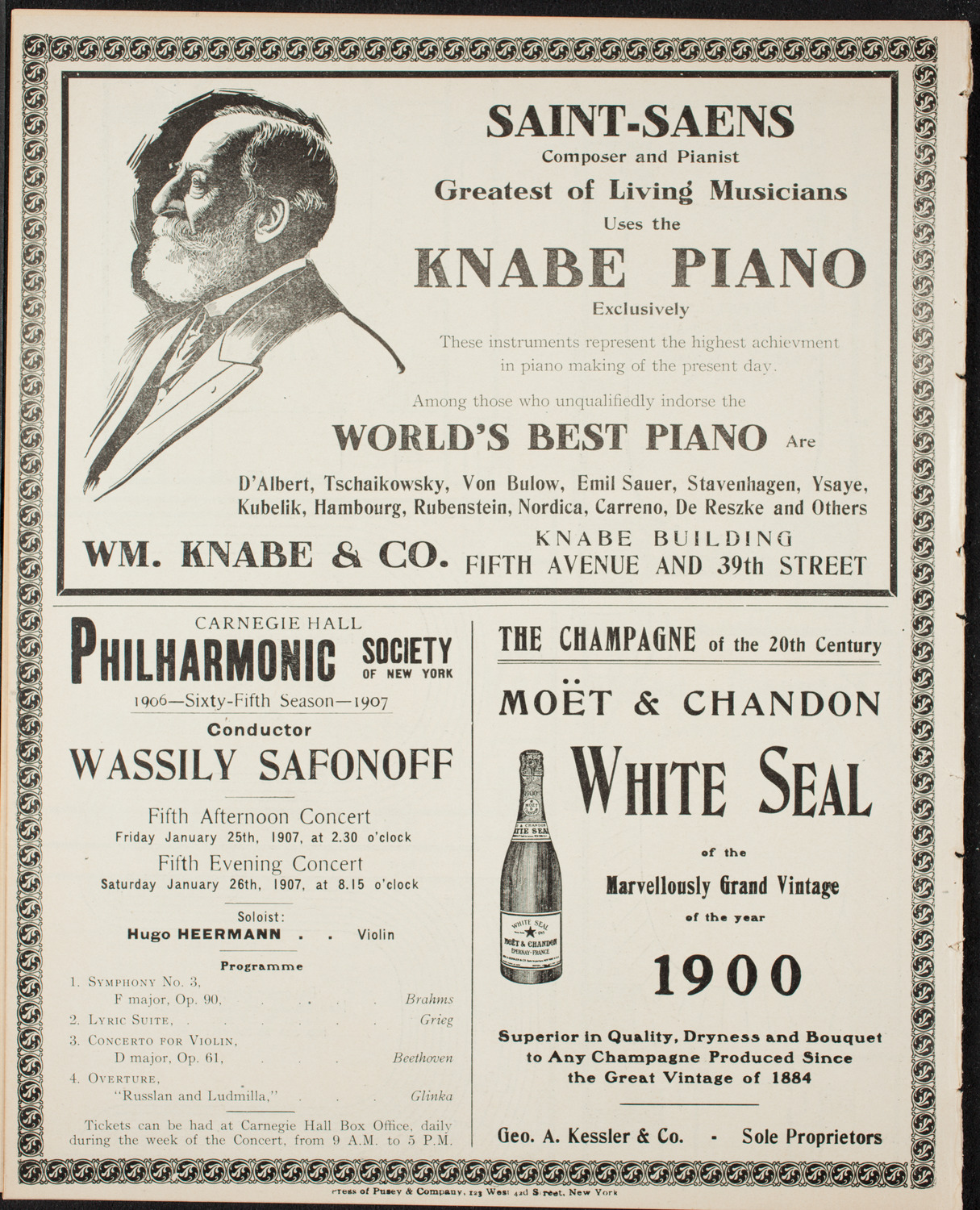 New York Philharmonic, January 4, 1907, program page 14