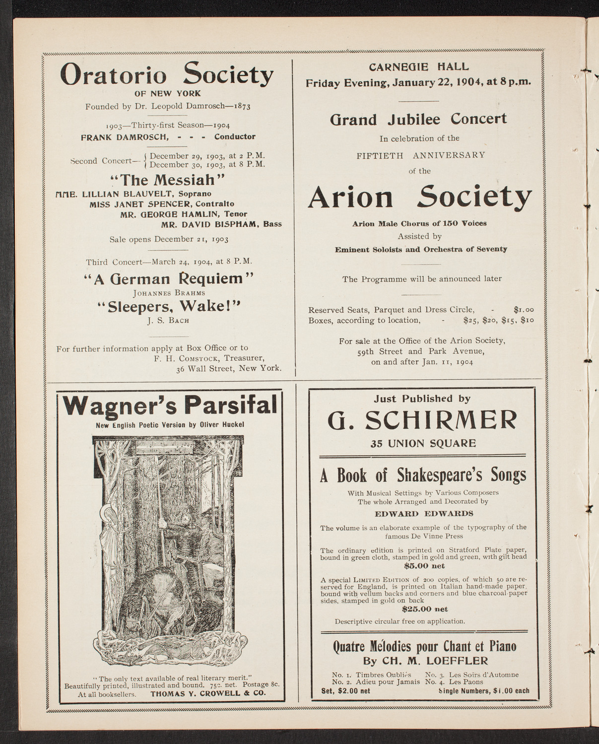 Nellie Melba, Soprano, and Her Concert Company, December 18, 1903, program page 10