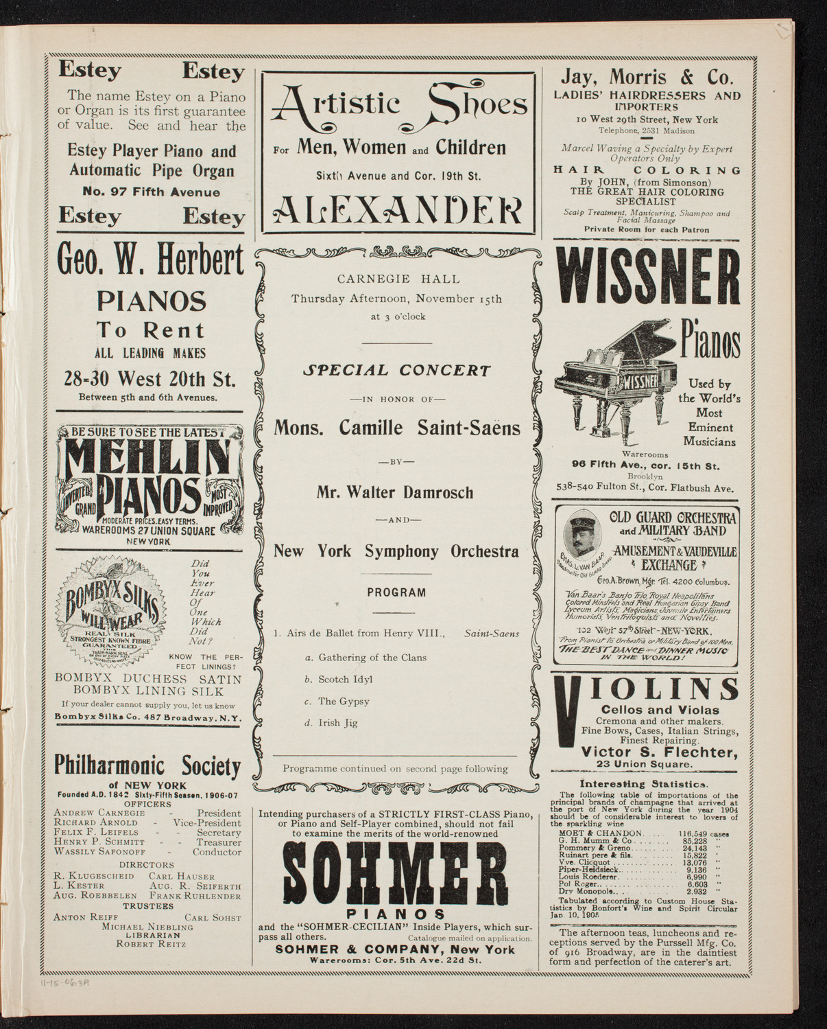New York Symphony Orchestra, November 15, 1906, program page 5