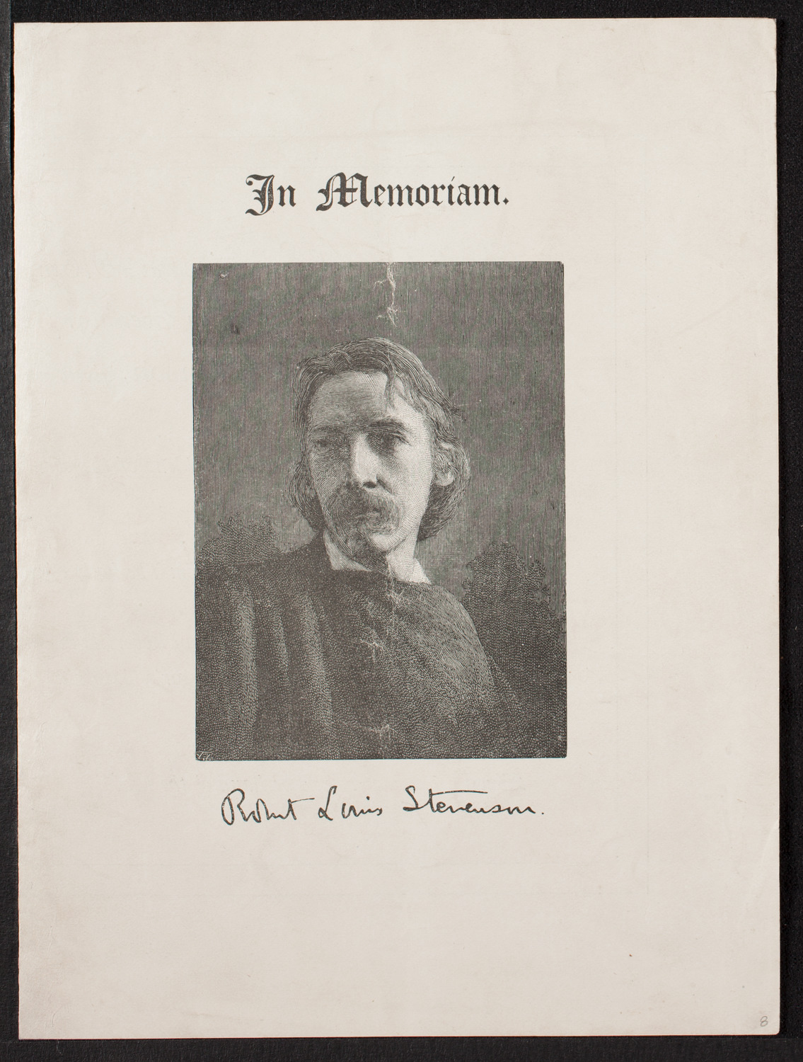 Memorial: Robert Louis Stevenson, January 4, 1895, program page 1