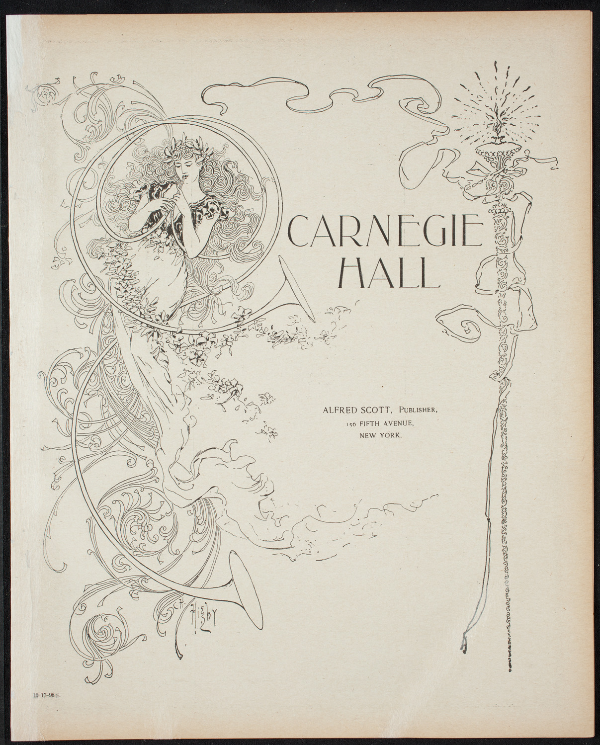 New York Philharmonic, December 17, 1898, program page 1