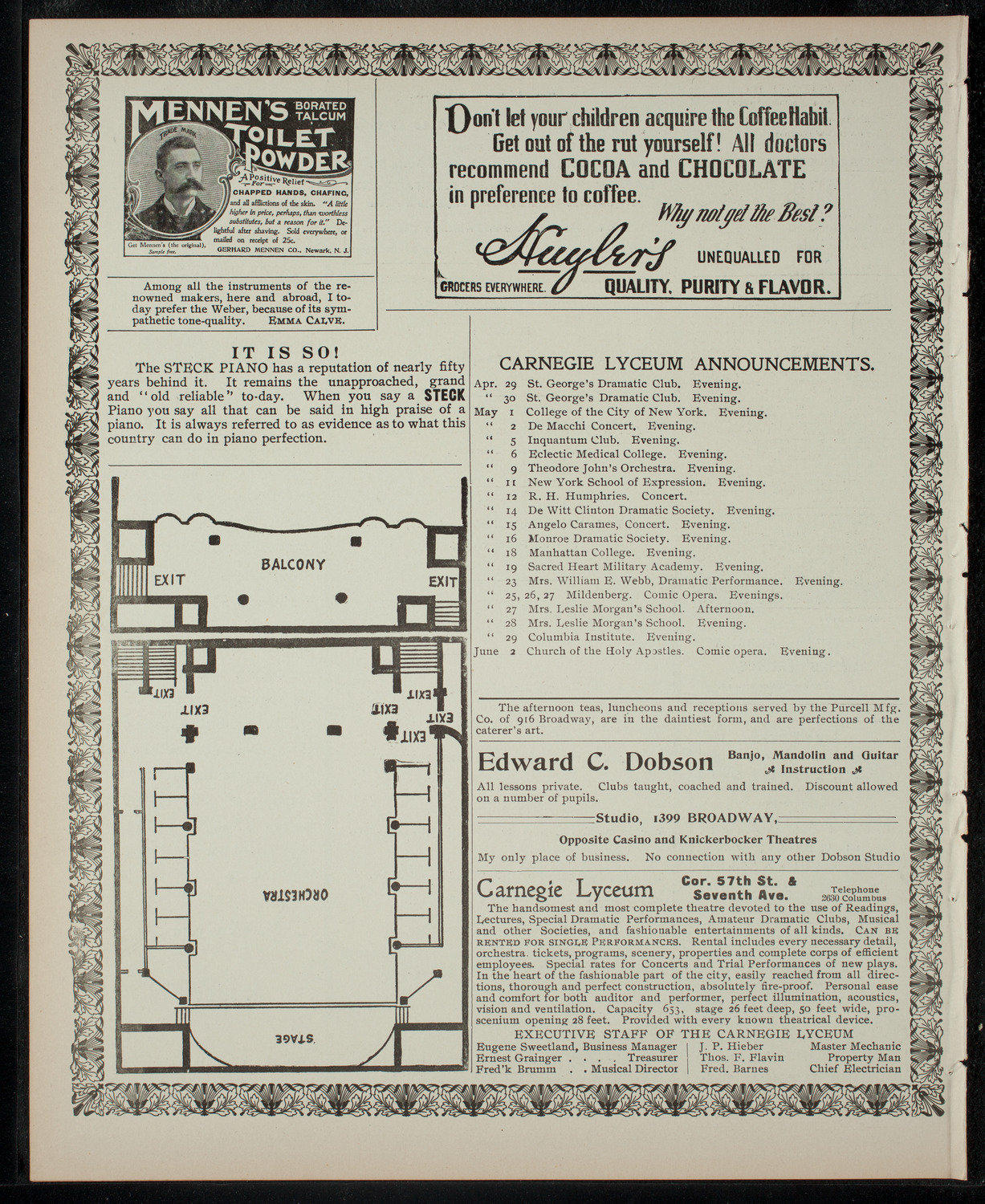 American Academy of Dramatic Arts, April 28, 1903, program page 4