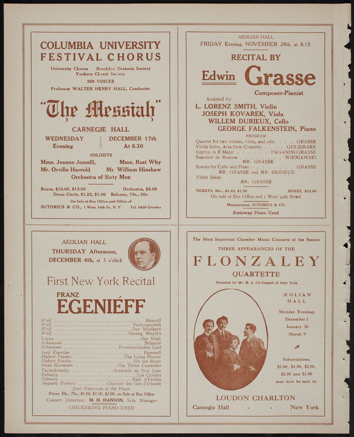 Frances Alda, Soprano, November 25, 1913, program page 10