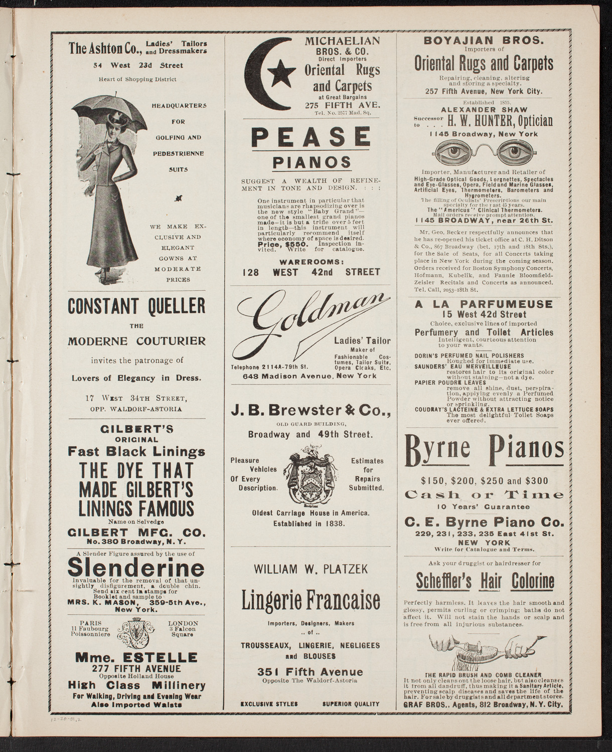 New York Philharmonic, December 20, 1901, program page 3