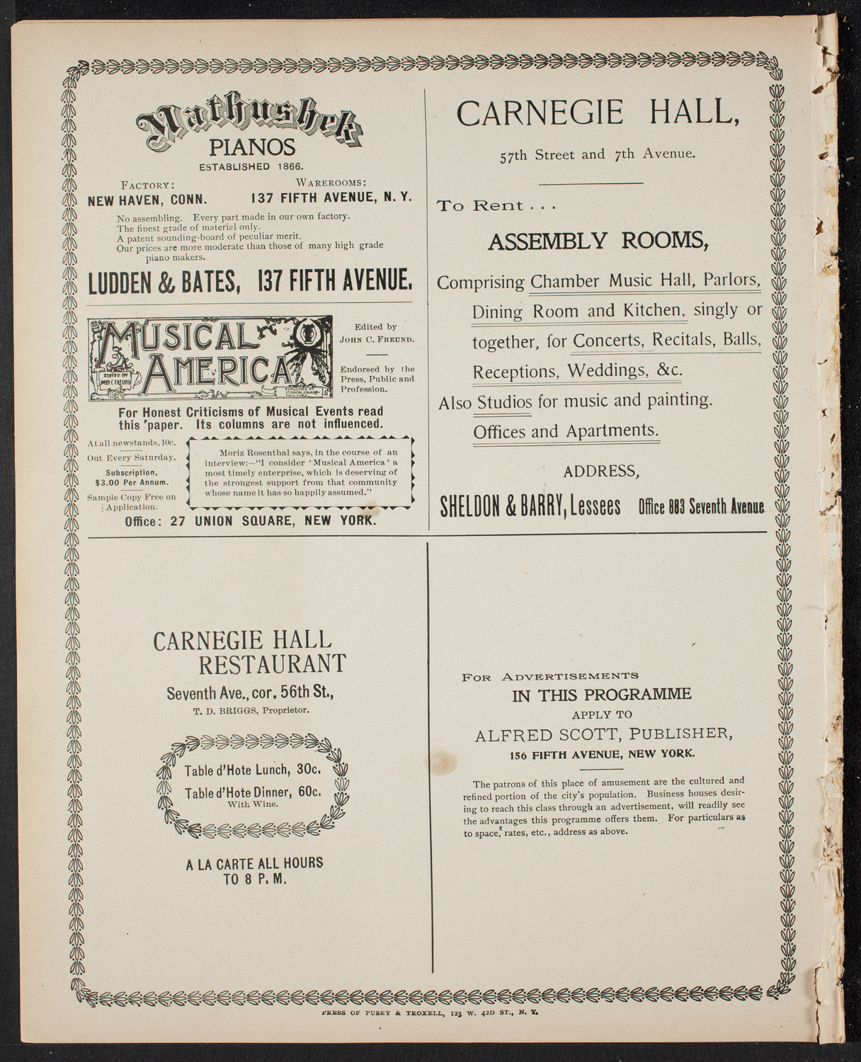 Graduation: New York Law School, June 8, 1899, program page 8