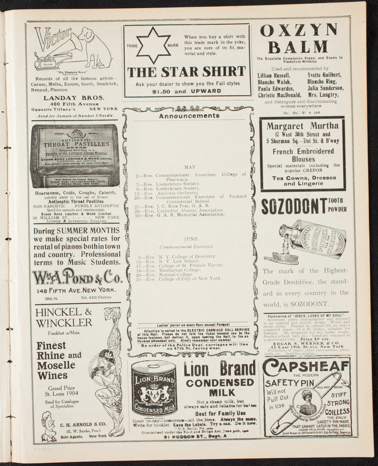 Meeting: International Kindergarten Union, May 1, 1907, program page 3