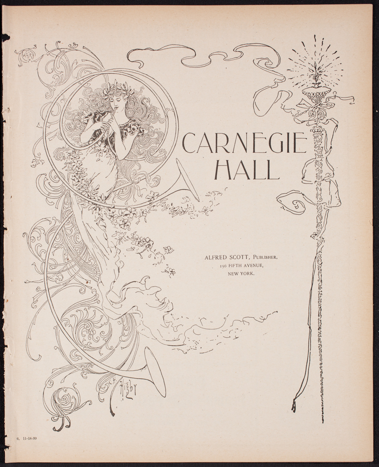 New York Philharmonic, November 18, 1899, program page 1