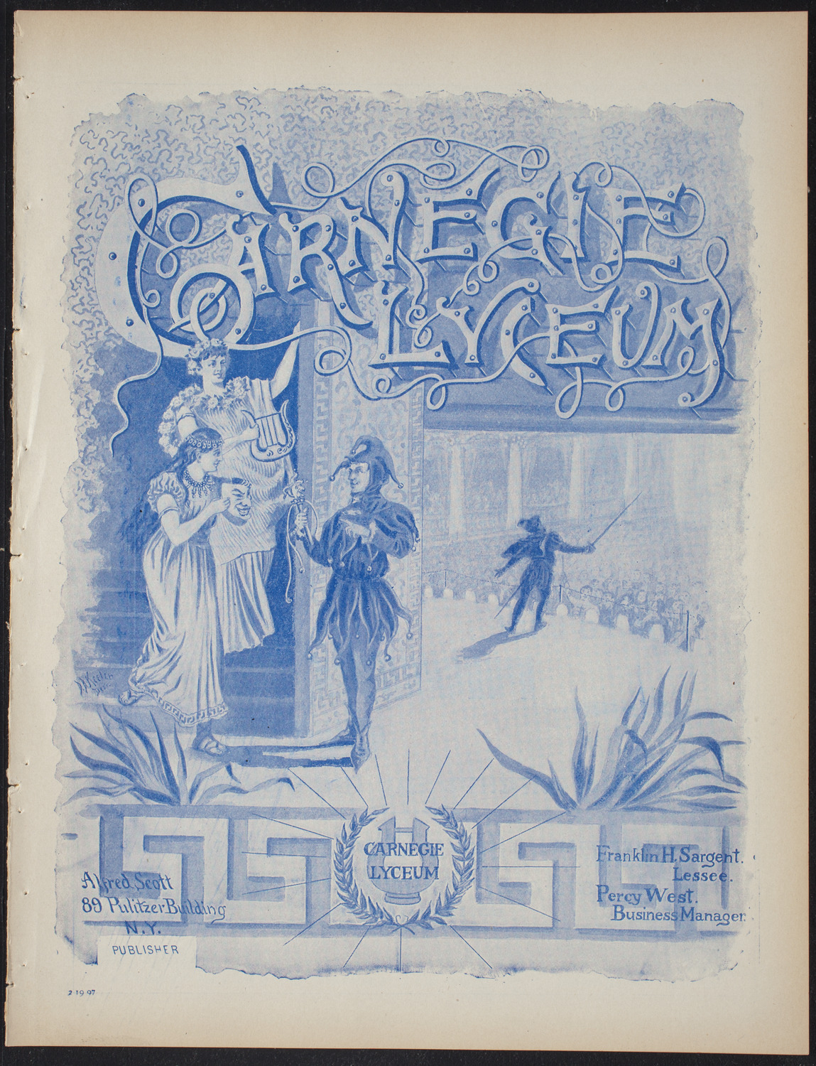 Columbia College Musical Society, February 19, 1897, program page 1