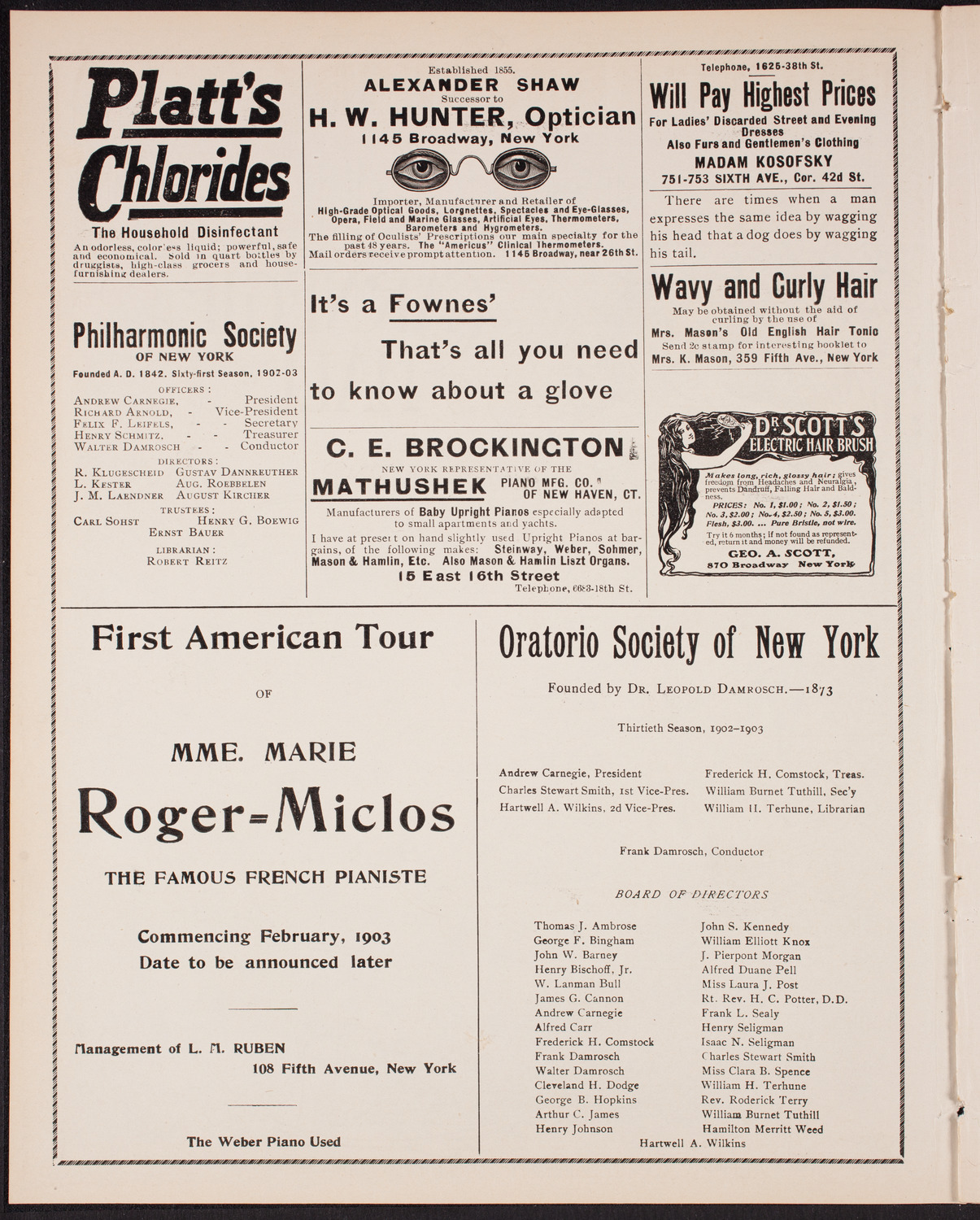 Oratorio Society of New York, December 27, 1902, program page 2