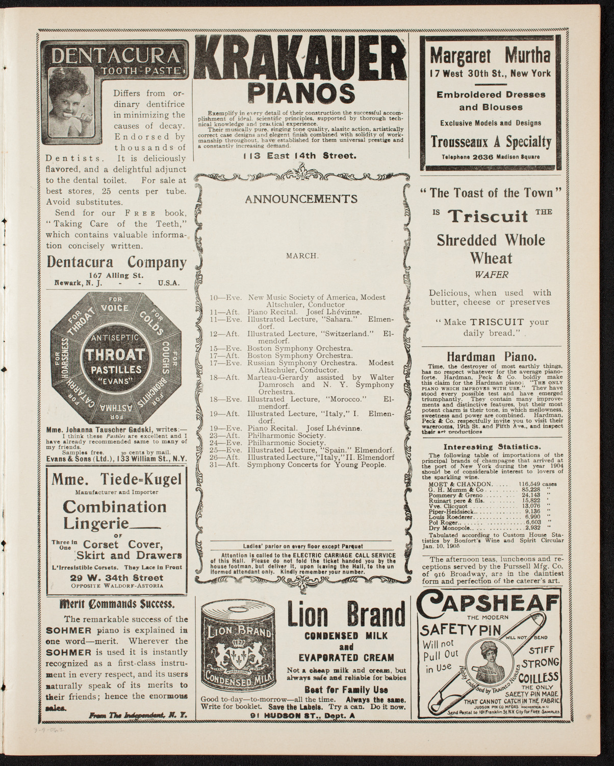 Musical Art Society of New York, March 8, 1906, program page 3