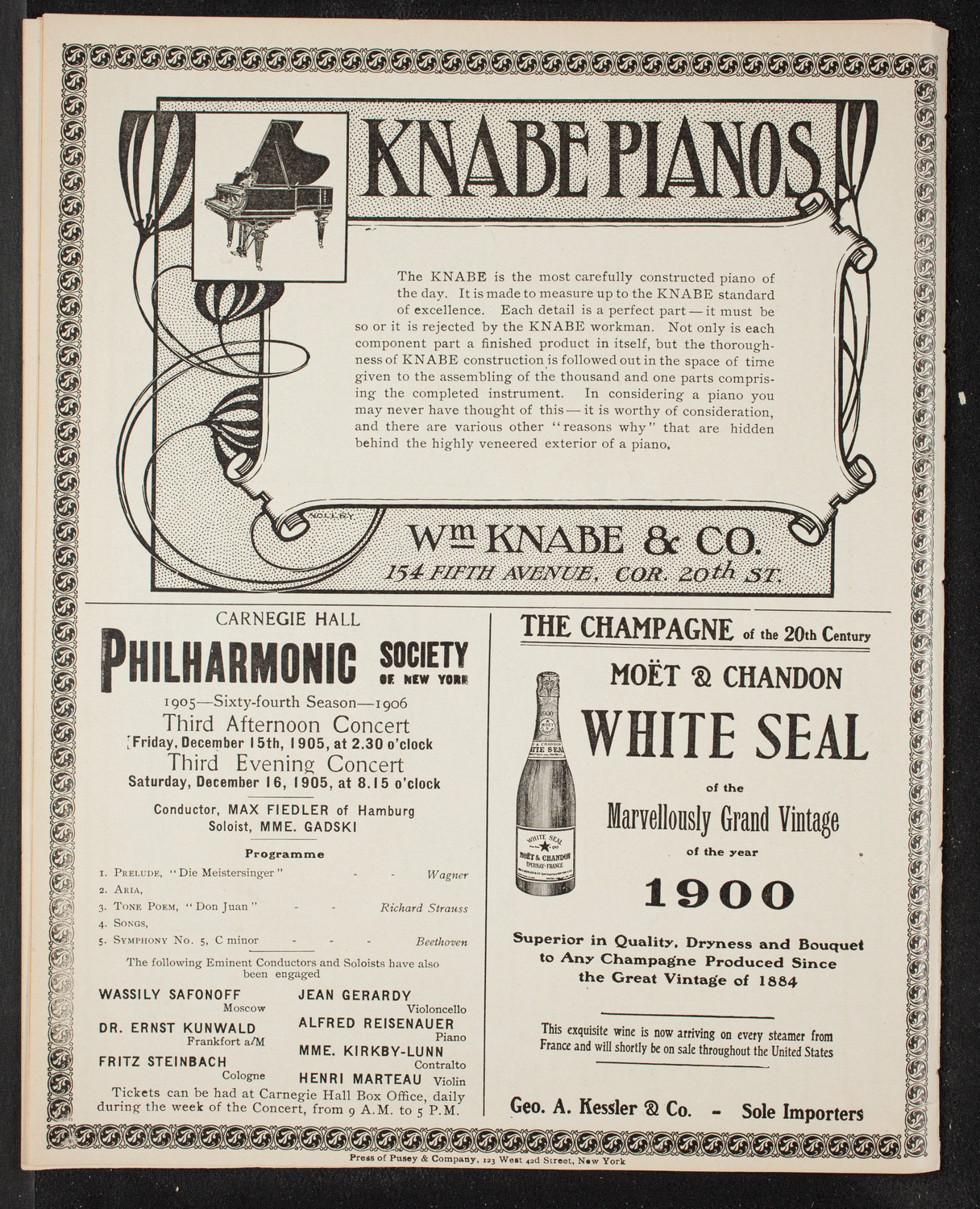 Benefit: German Hospital and Dispensary, December 3, 1905, program page 12