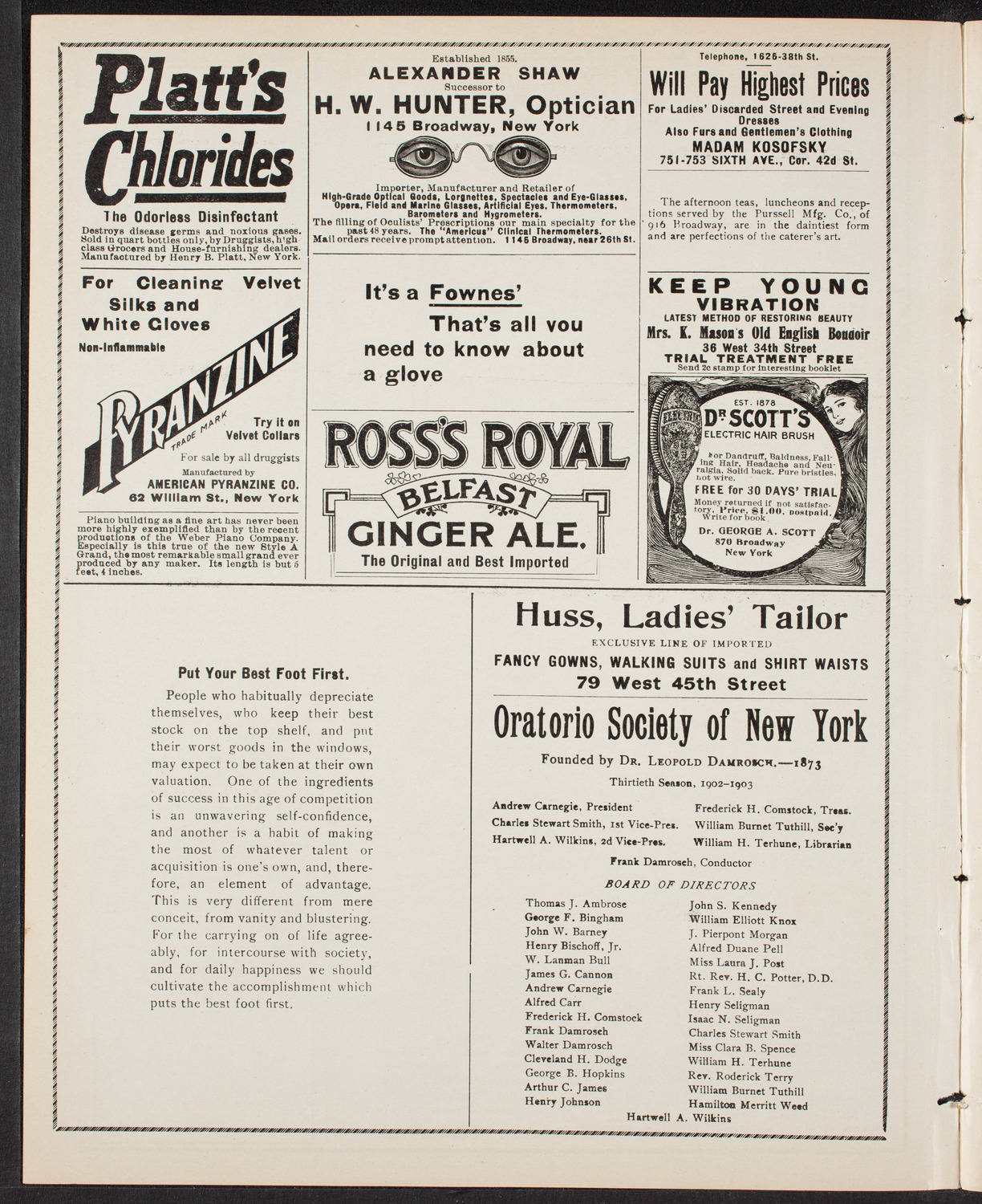 Amicitia Orchestral Club, April 24, 1903, program page 2