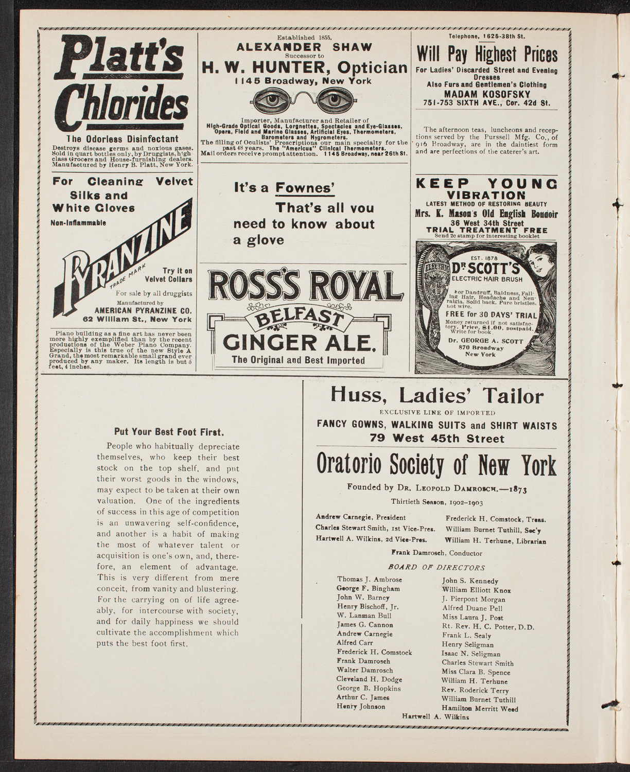 Amicitia Orchestral Club, April 24, 1903, program page 2