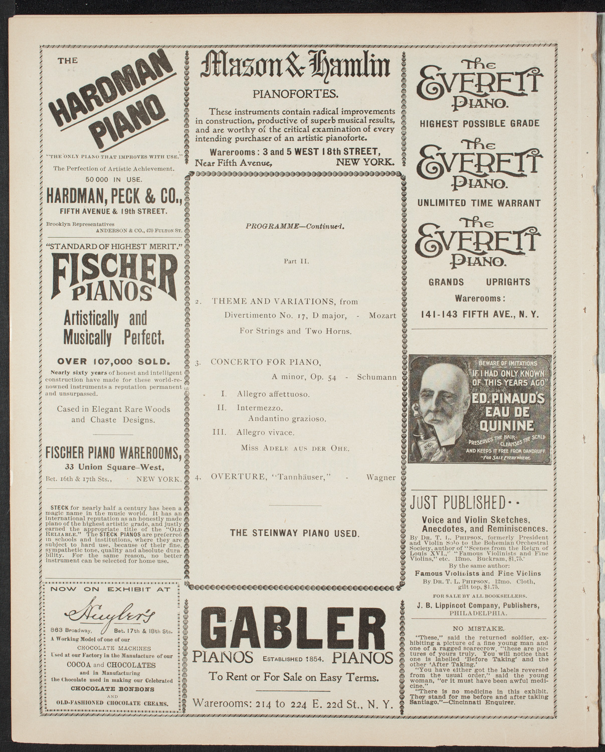 New York Philharmonic, February 4, 1899, program page 6