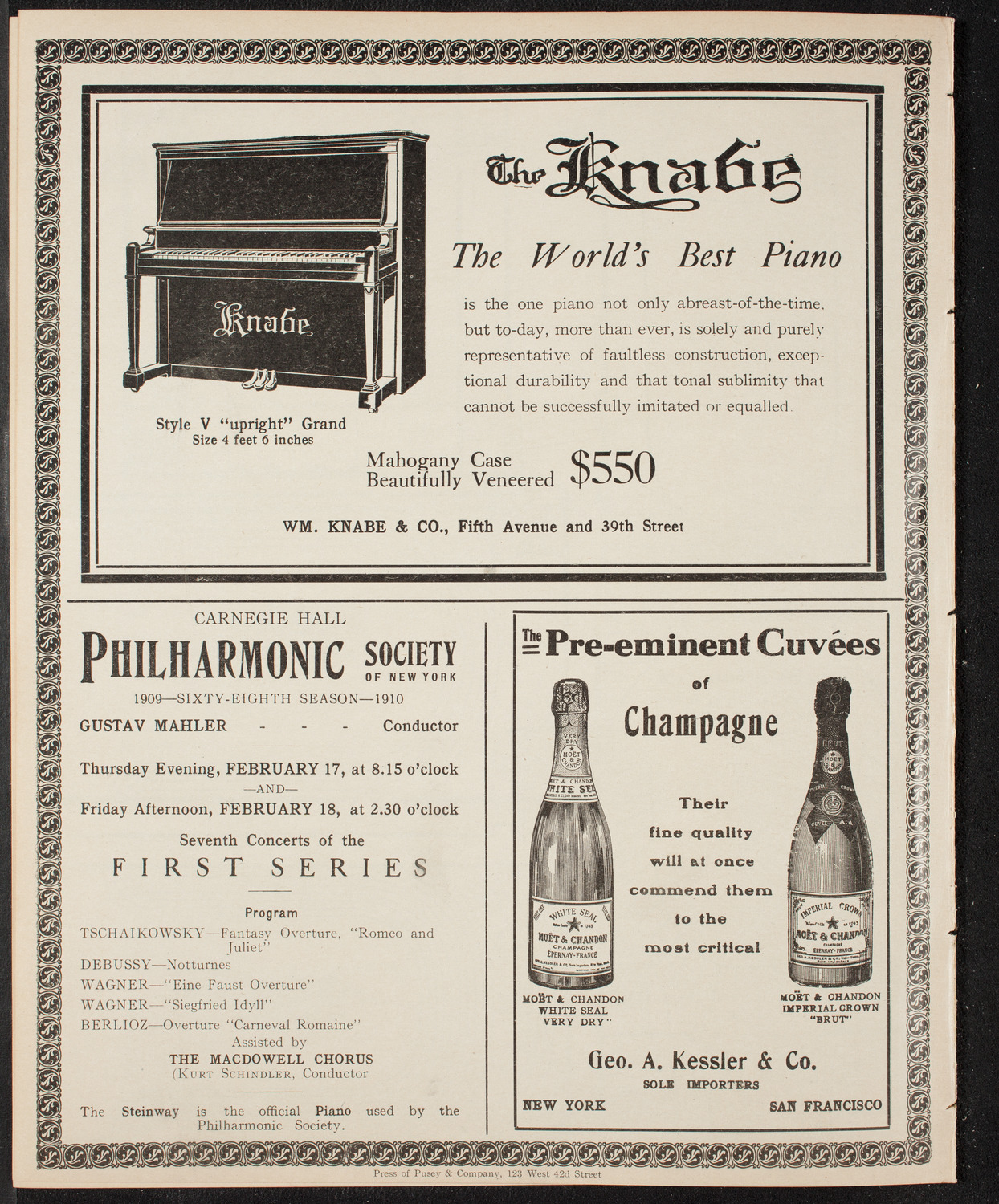 Tribute: Leopold Damrosch, February 15, 1910, program page 12
