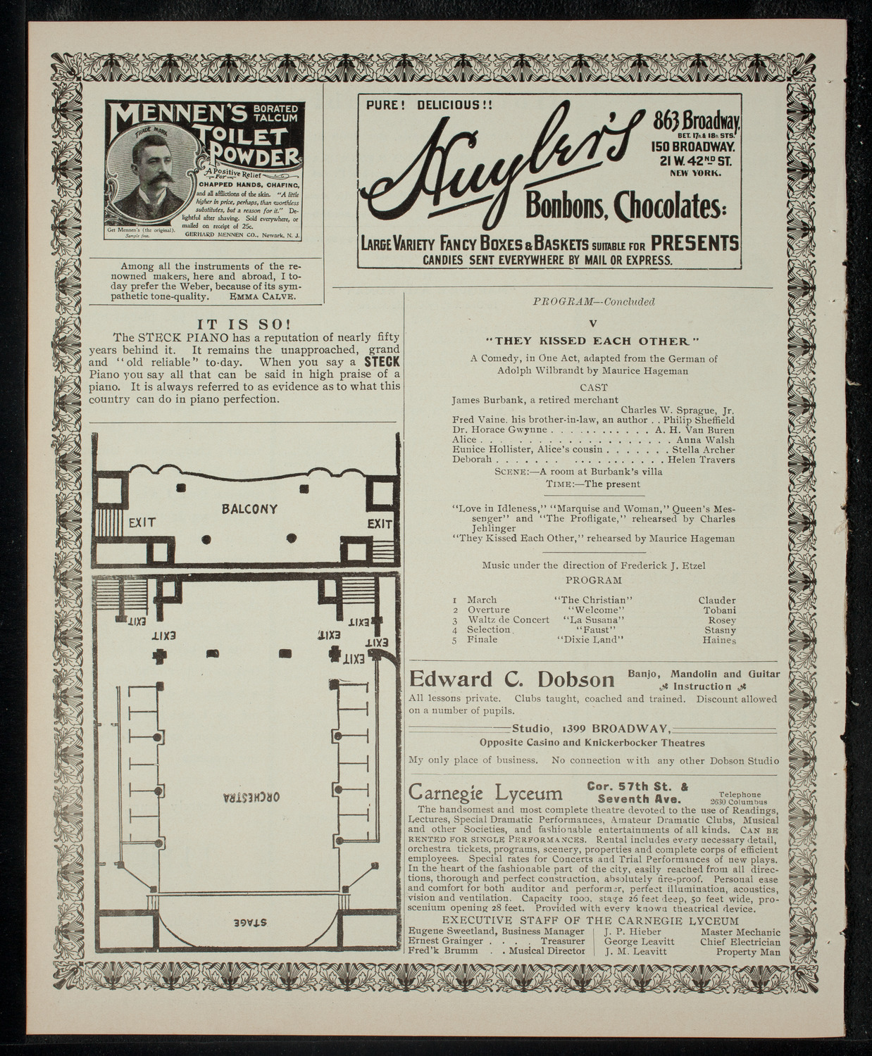 Academy Stock Company of the American Academy of Dramatic Arts/Empire Theatre Dramatic School, March 5, 1903, program page 4