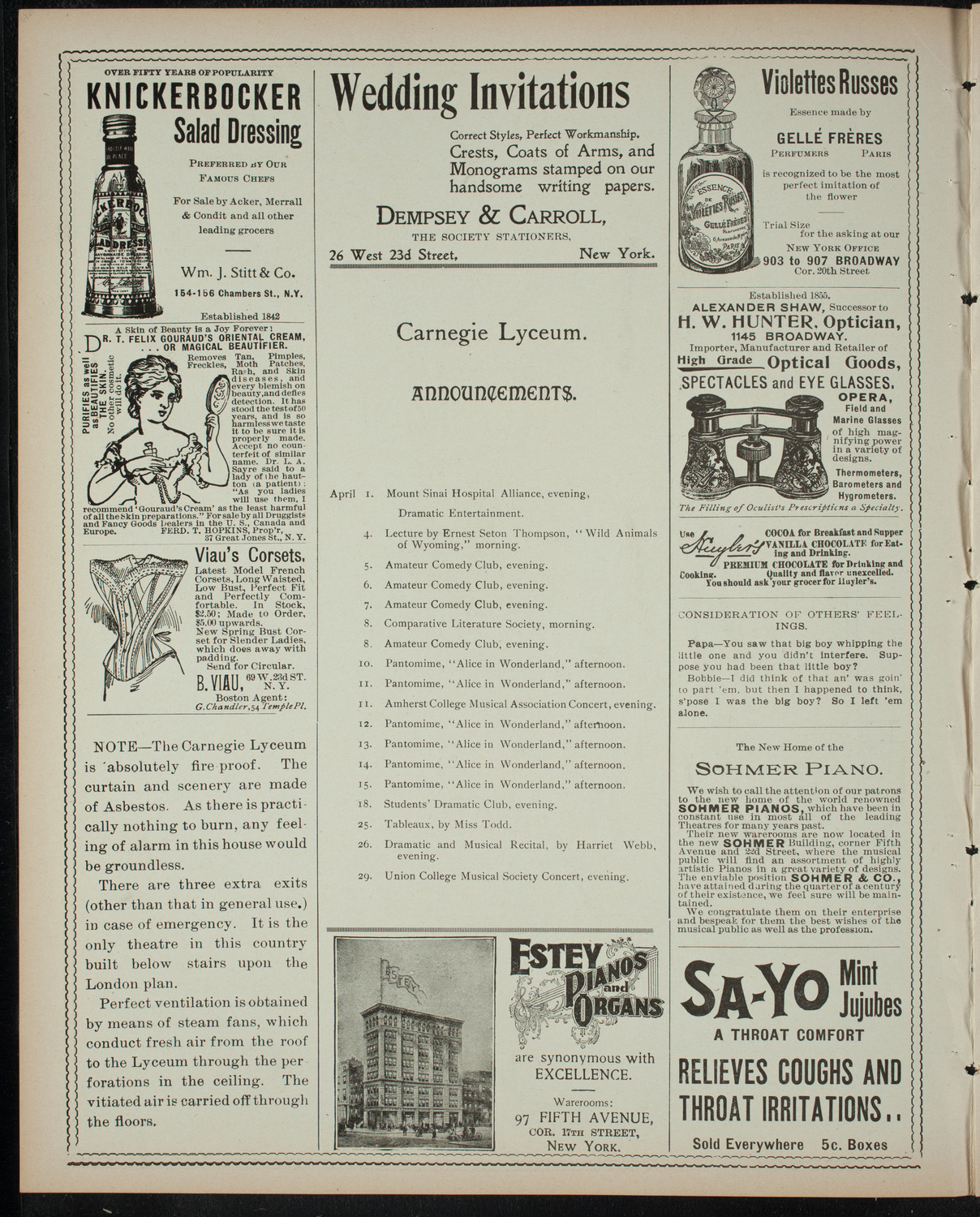 Comparative Literature Society Saturday Morning Conference, April 1, 1899, program page 2