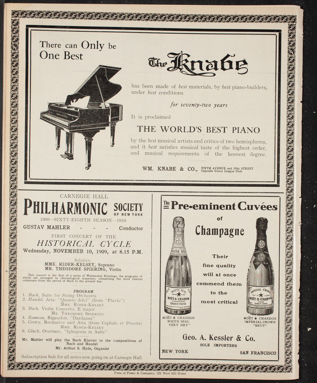 New York Philharmonic, November 4, 1909, program page 12