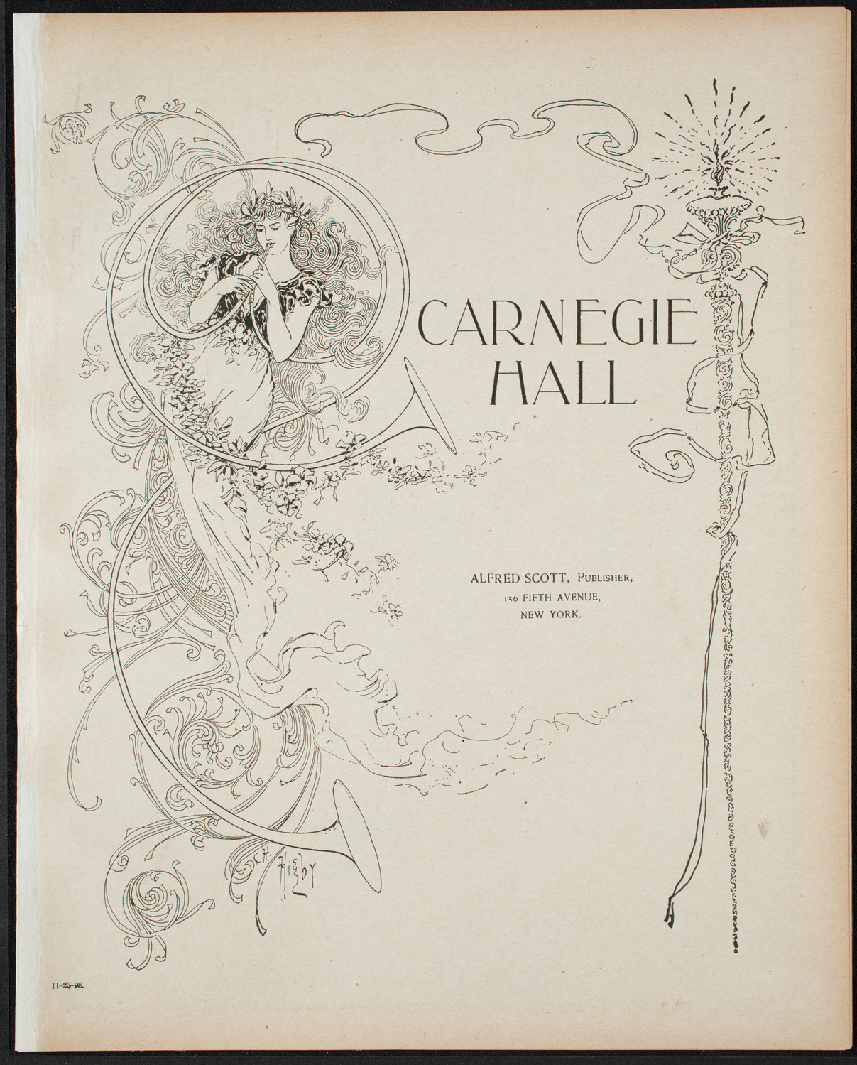 New York Philharmonic, November 25, 1898, program page 1