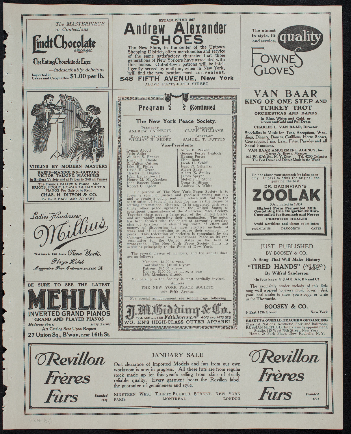 Address by Charles W. Eliot, January 24, 1913, program page 7