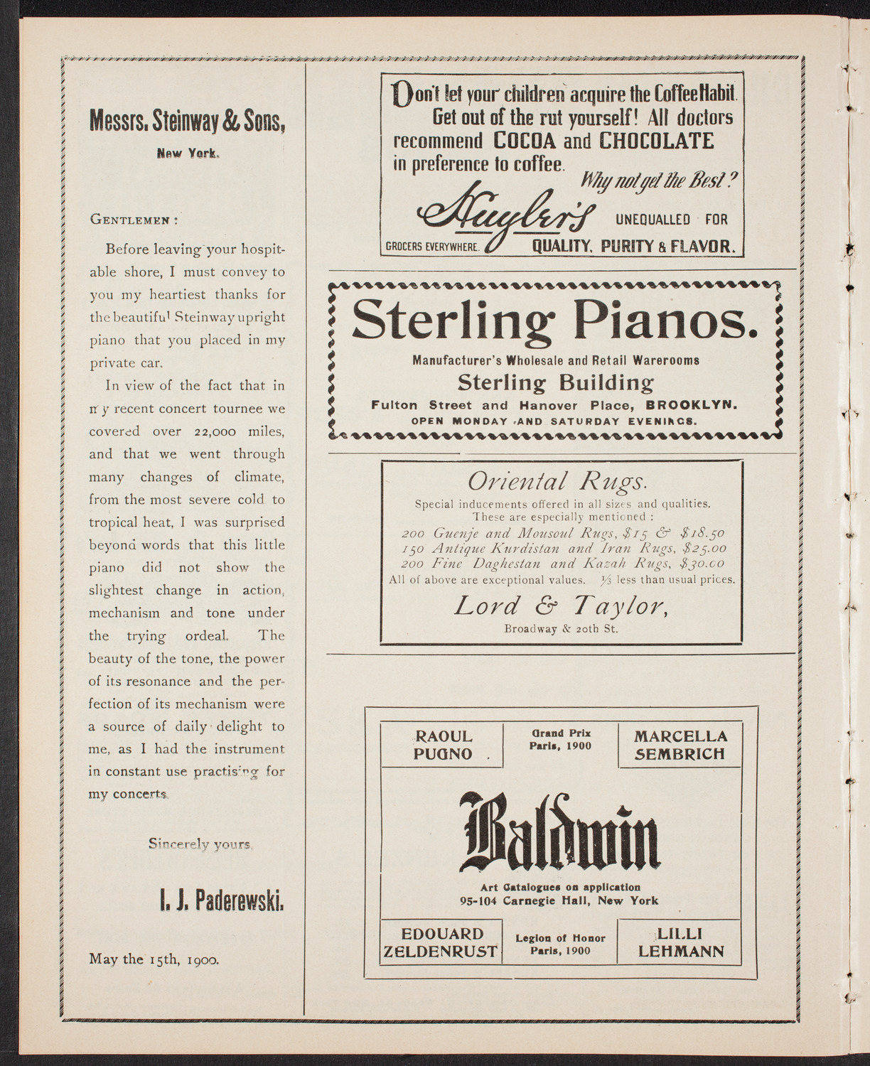 Grand Popular Concert, March 1, 1903, program page 4