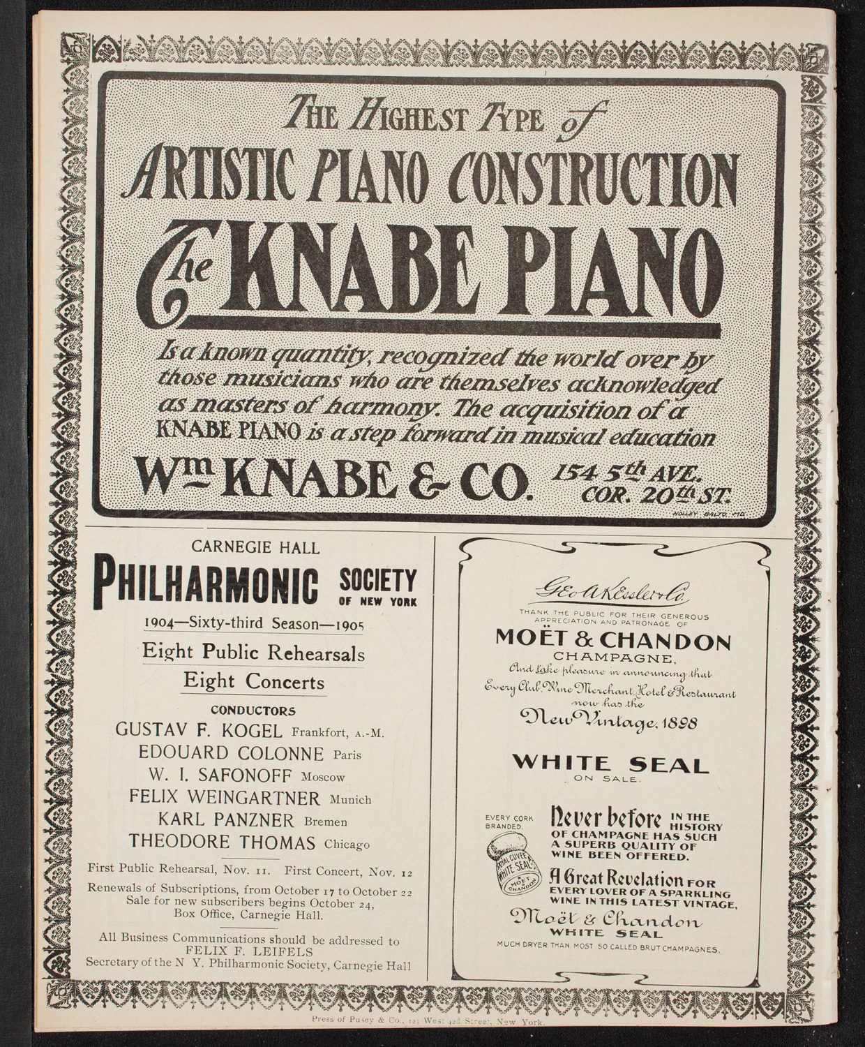 New York Symphony Orchestra, November 6, 1904, program page 12