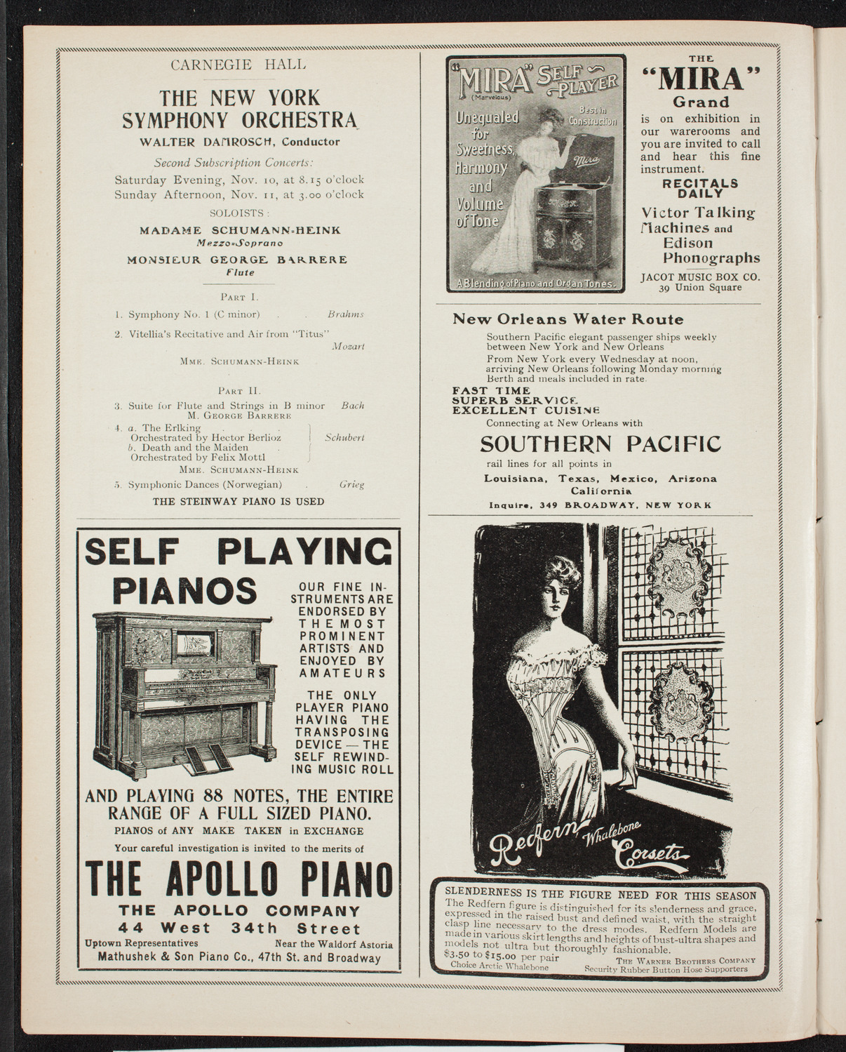 Boston Symphony Orchestra, November 10, 1906, program page 2