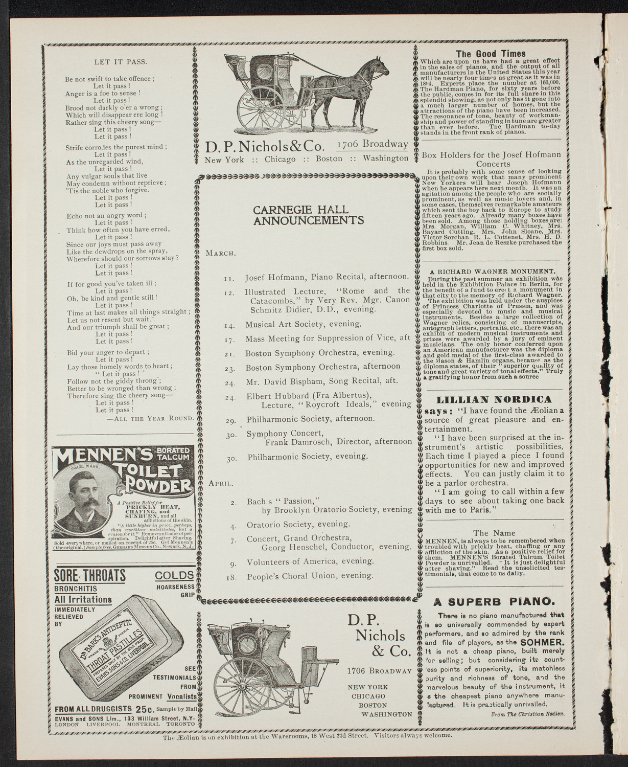 Leipzig Philharmonic Orchestra, March 10, 1901, program page 2