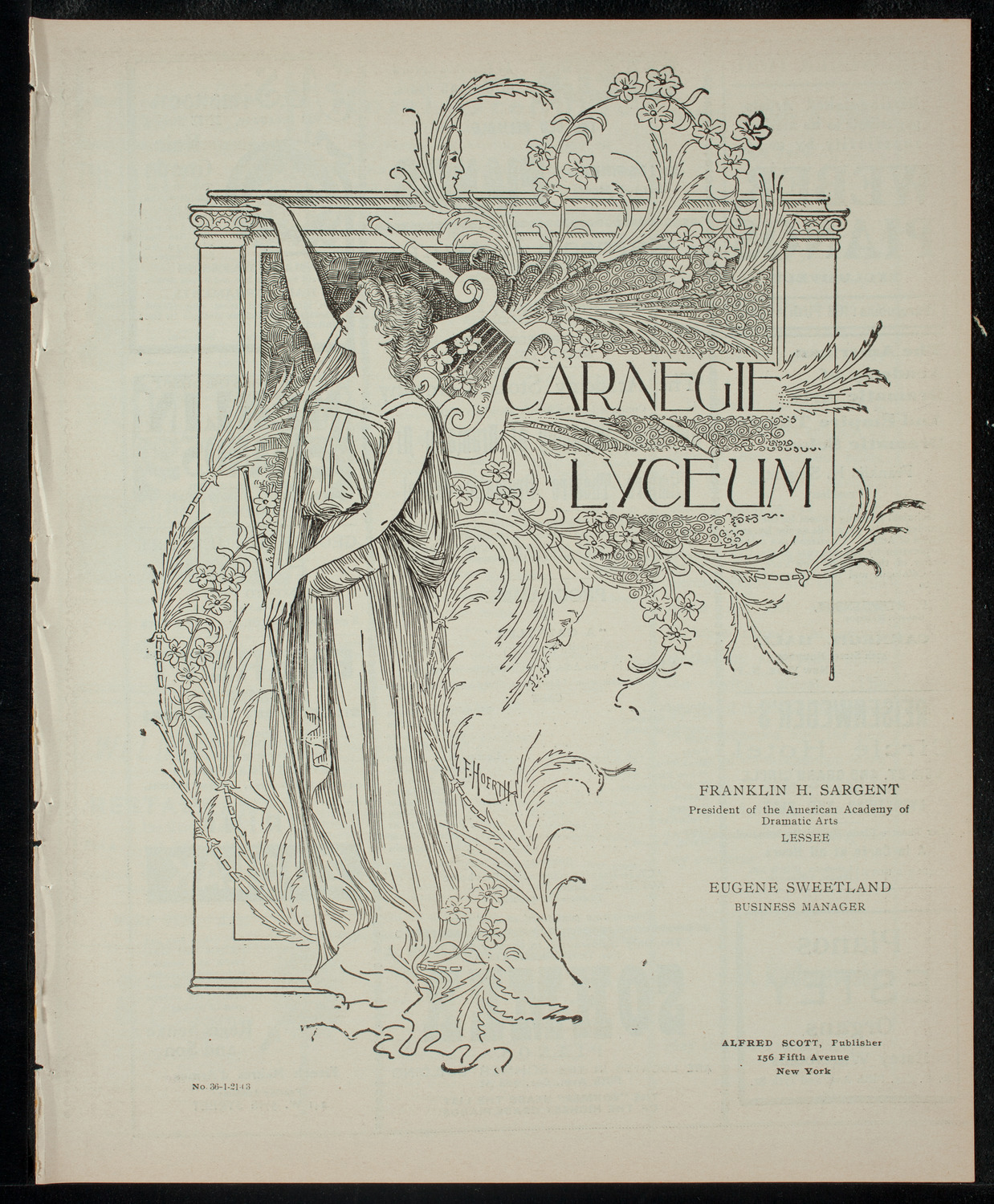 Academy Stock Company of the American Academy of Dramatic Arts/Empire Theatre Dramatic School, January 21, 1903, program page 1