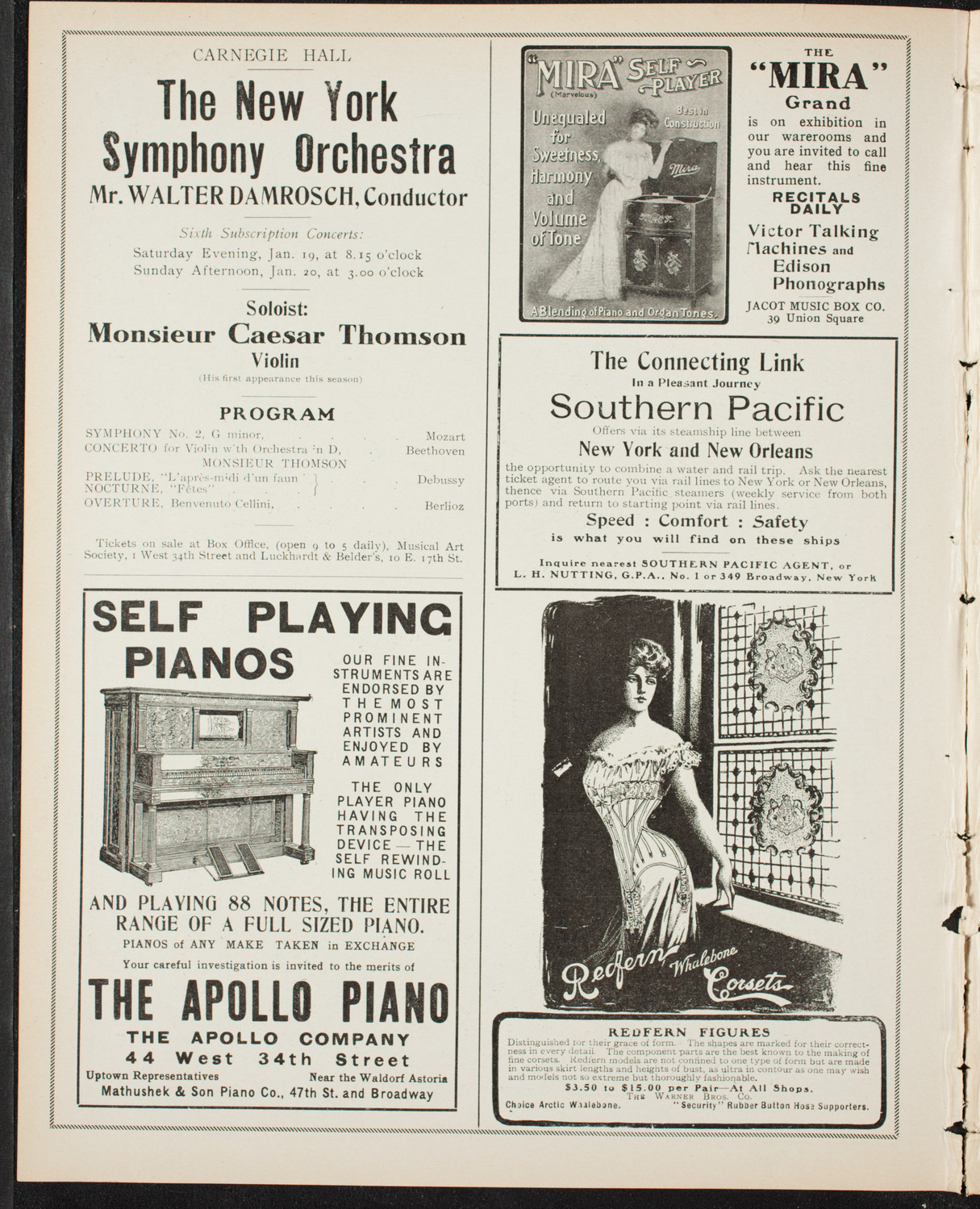 Boston Symphony Orchestra, January 10, 1907, program page 2
