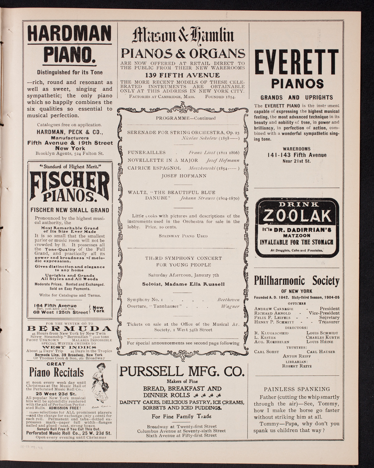 Symphony Concert for Young People, December 17, 1904, program page 7
