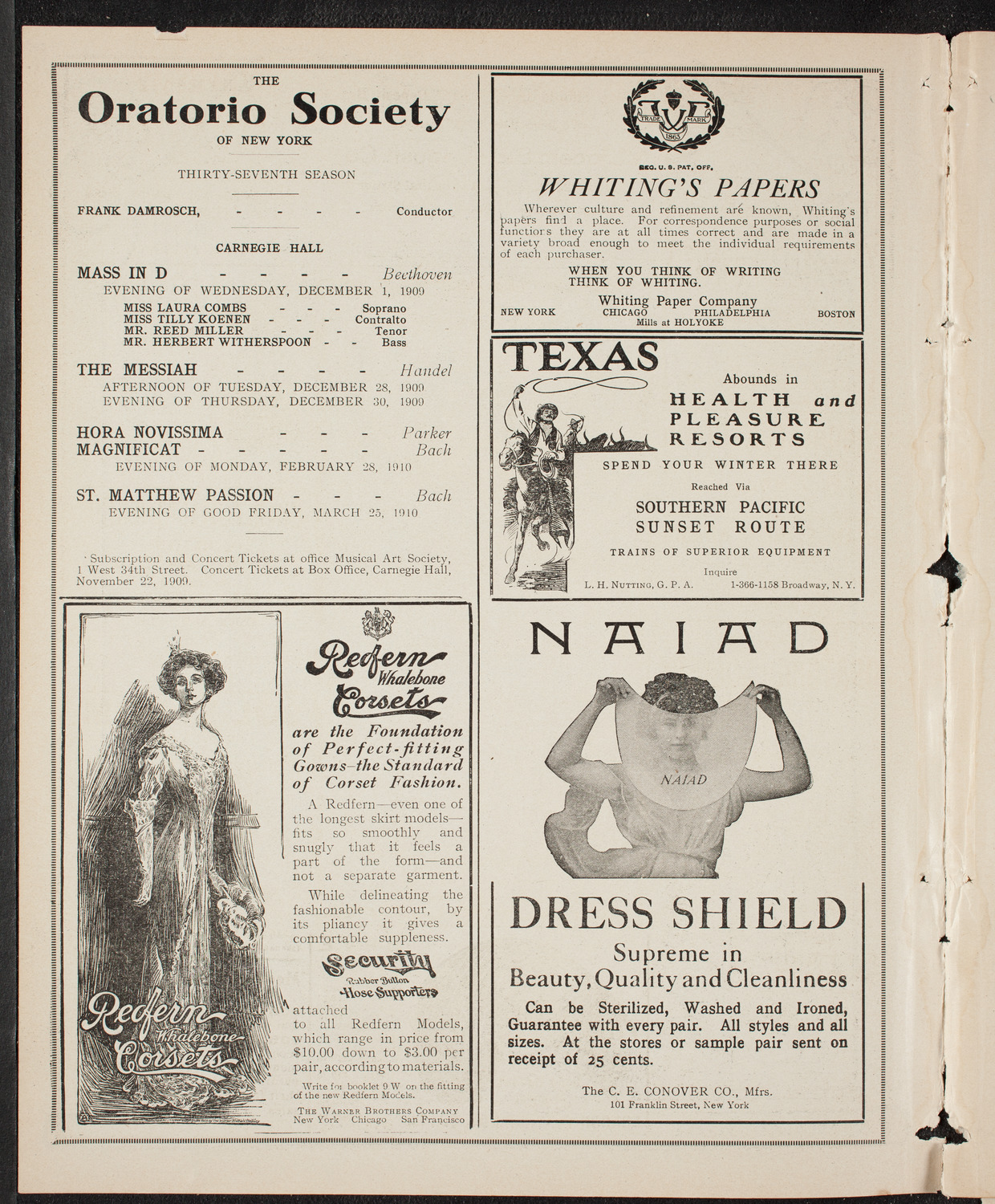 New York Symphony Orchestra, November 30, 1909, program page 2