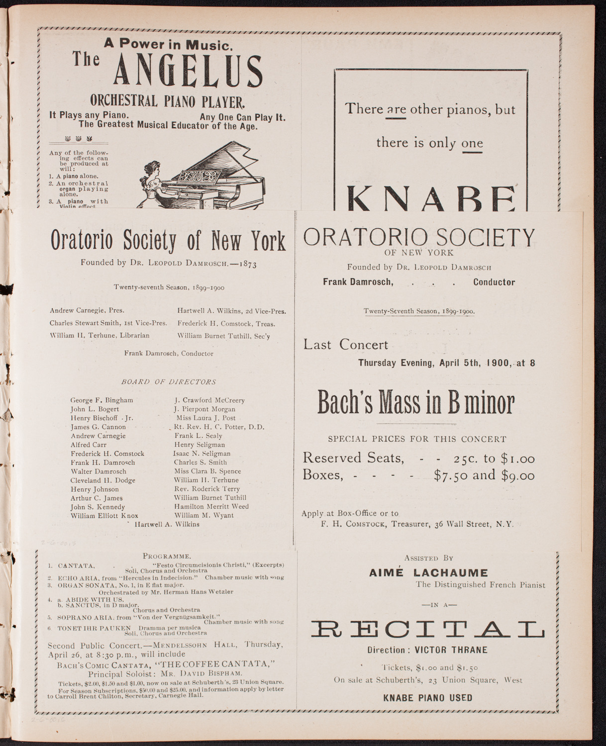Benefit: Dewey Arch Fund, February 6, 1900, program page 9