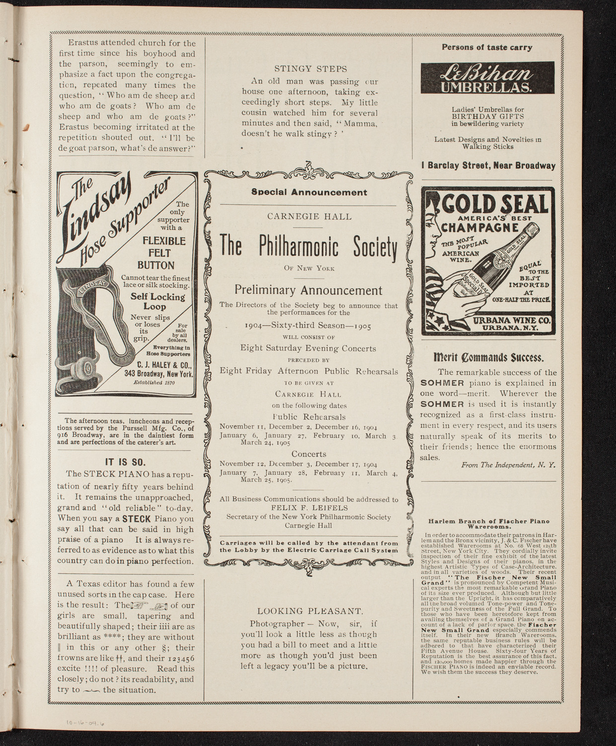 Garde Republicaine of Paris, October 16, 1904, program page 11