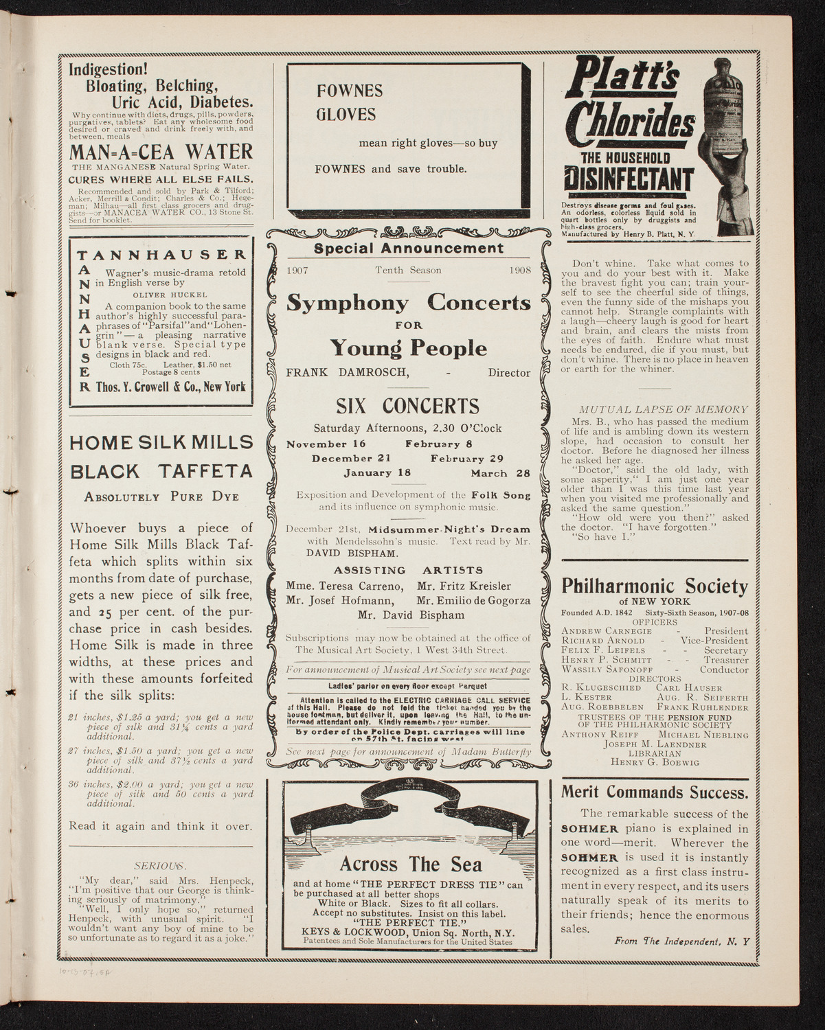 David Bispham, Baritone, October 13, 1907, program page 9