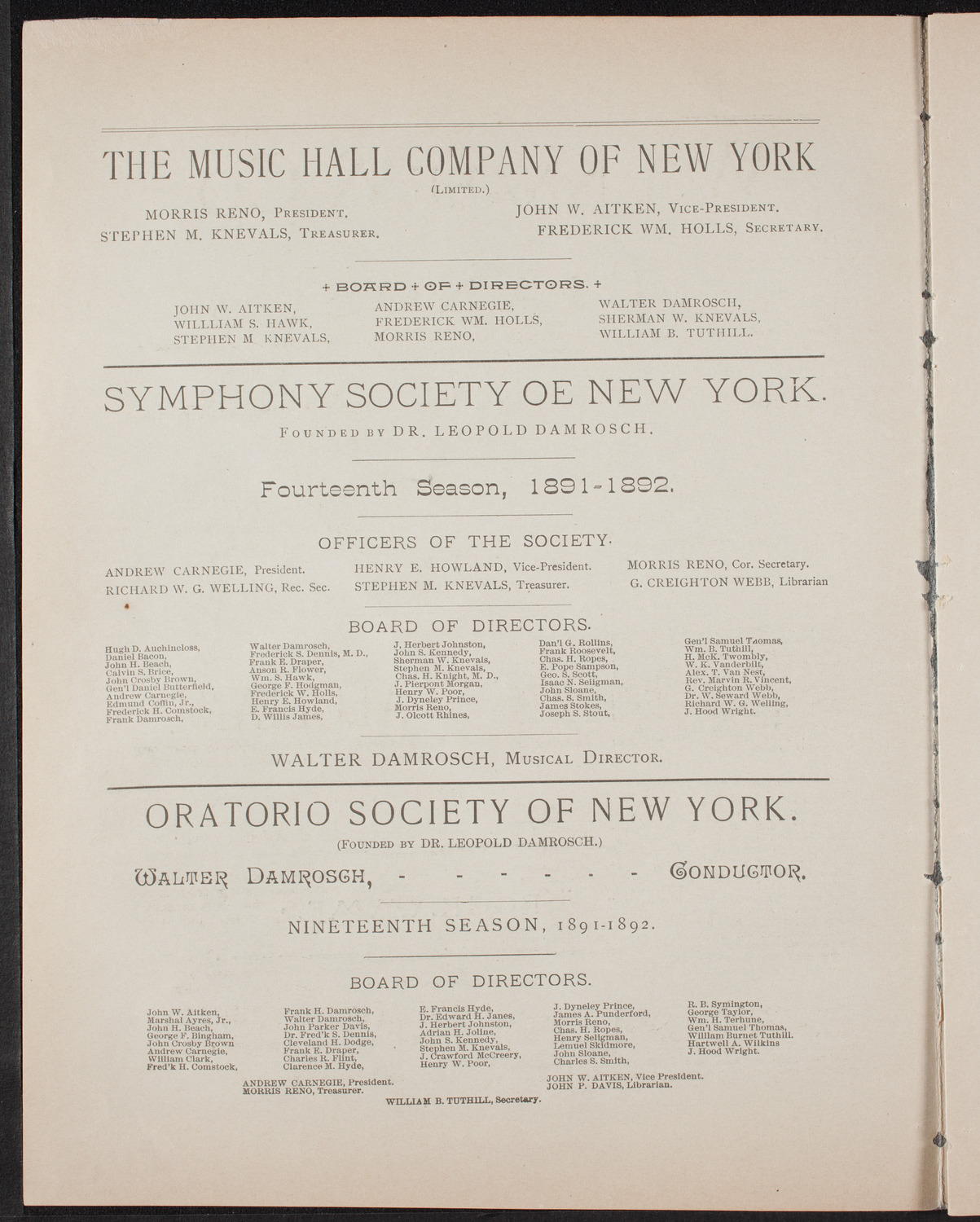 Urania Scientific Theatre, May 2, 1892, program page 2