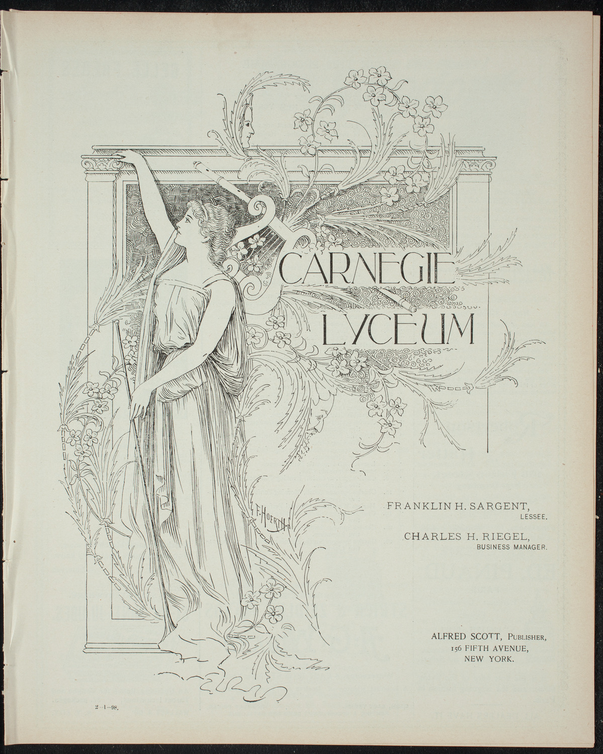 Students Dramatic Club, February 1, 1898, program page 1