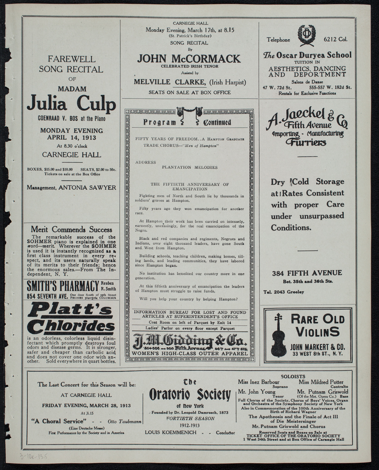 Hampton Musical and Historical Pageant, March 10, 1913, program page 9