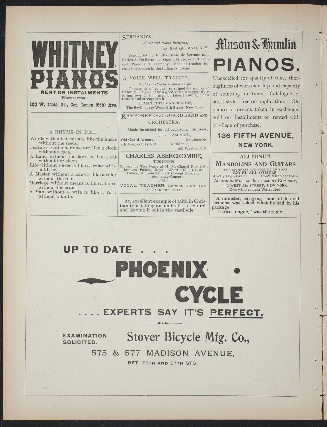 Saturday Morning Conferences on Comparative Literature, February 20, 1897, program page 2