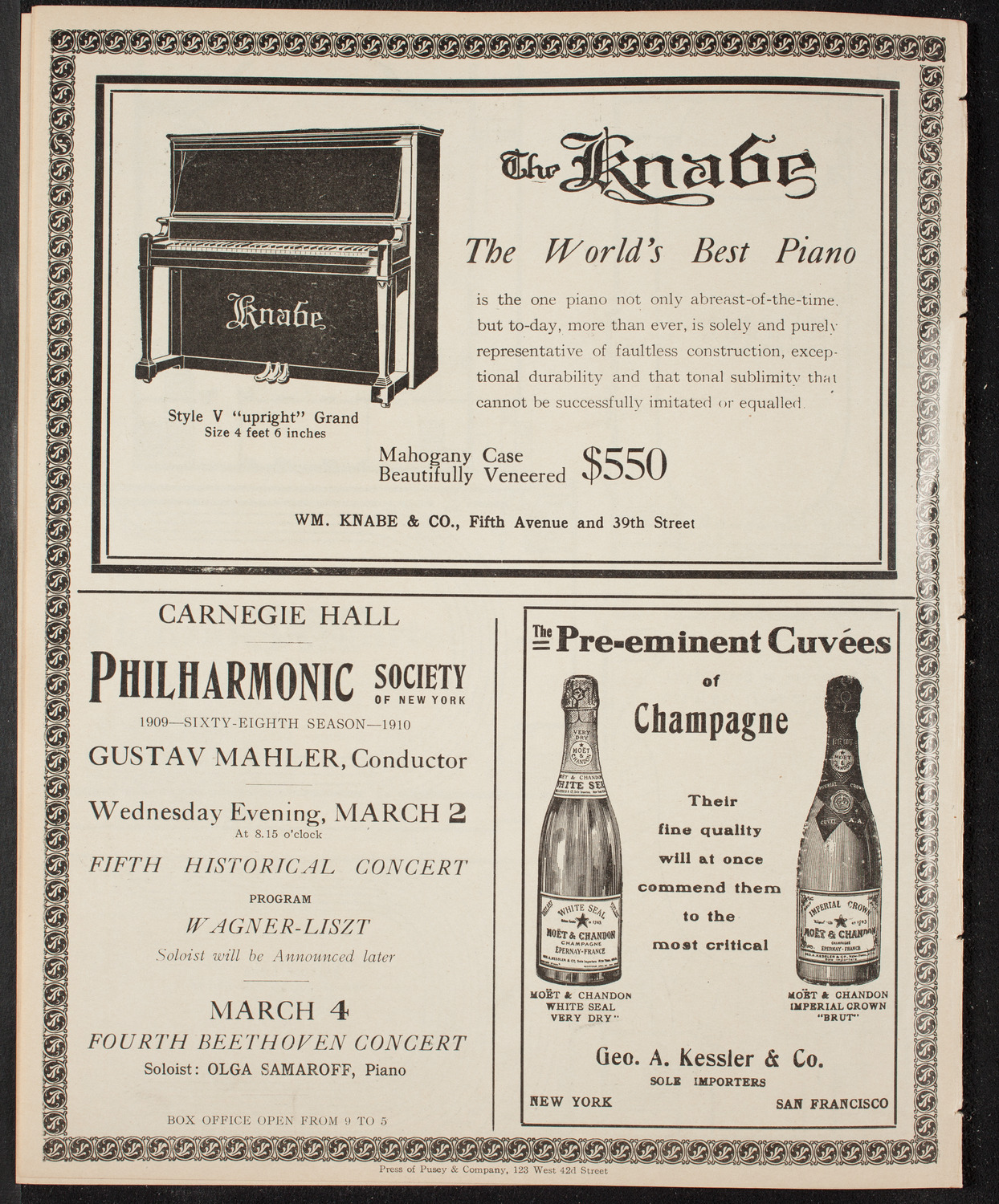 New York Philharmonic, February 17, 1910, program page 12