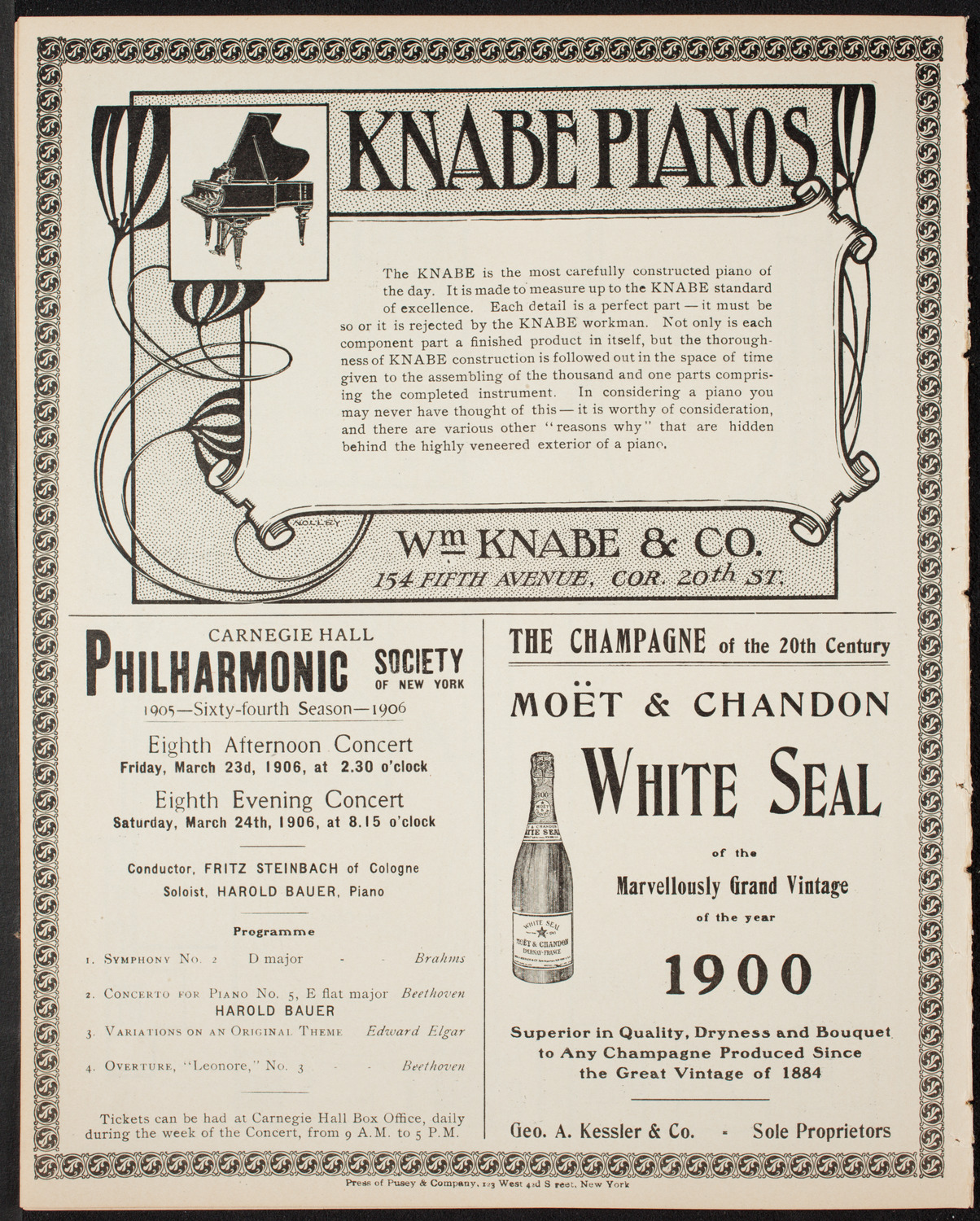 Boston Symphony Orchestra, March 15, 1906, program page 14