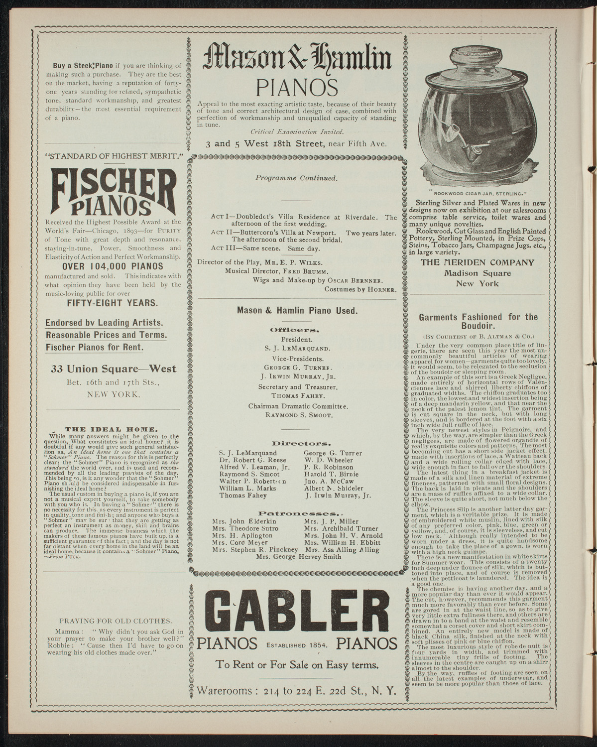 Students Dramatic Club, April 26, 1898, program page 6
